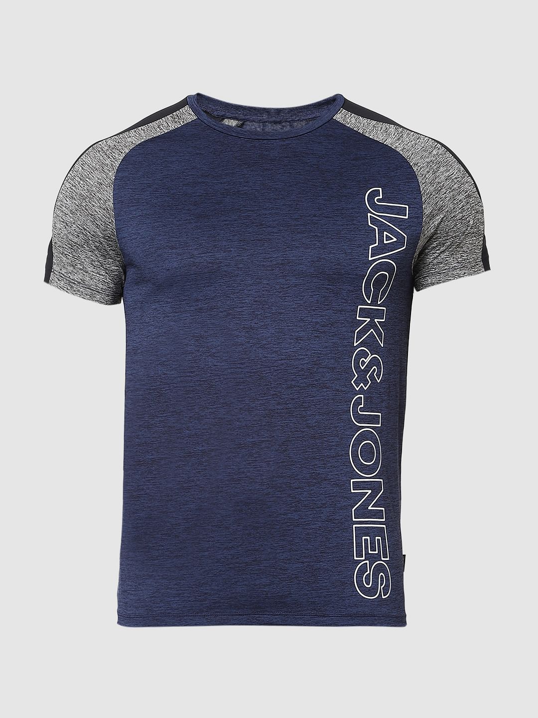 Blue Logo Print Gym T-shirt