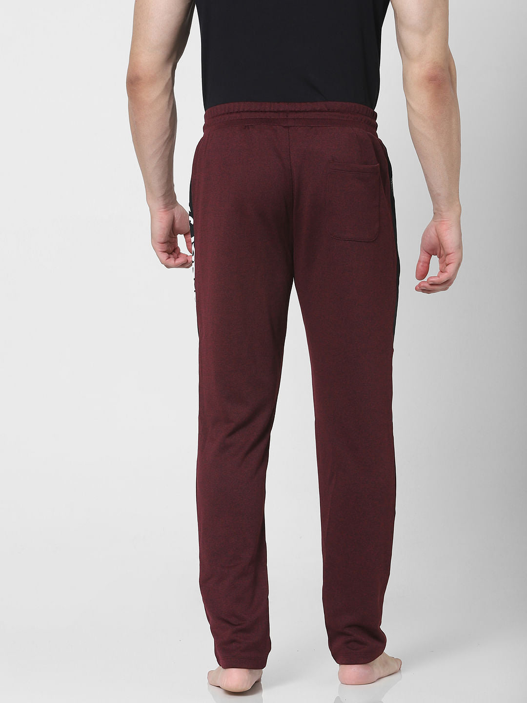 Maroon Mid Rise Trackpants