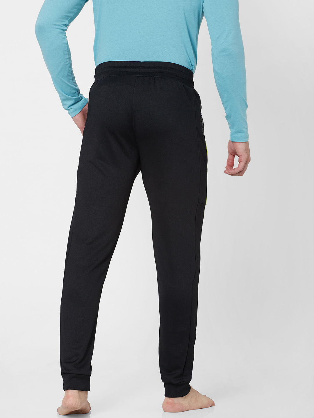 Black Mid Rise Logo Print Trackpants