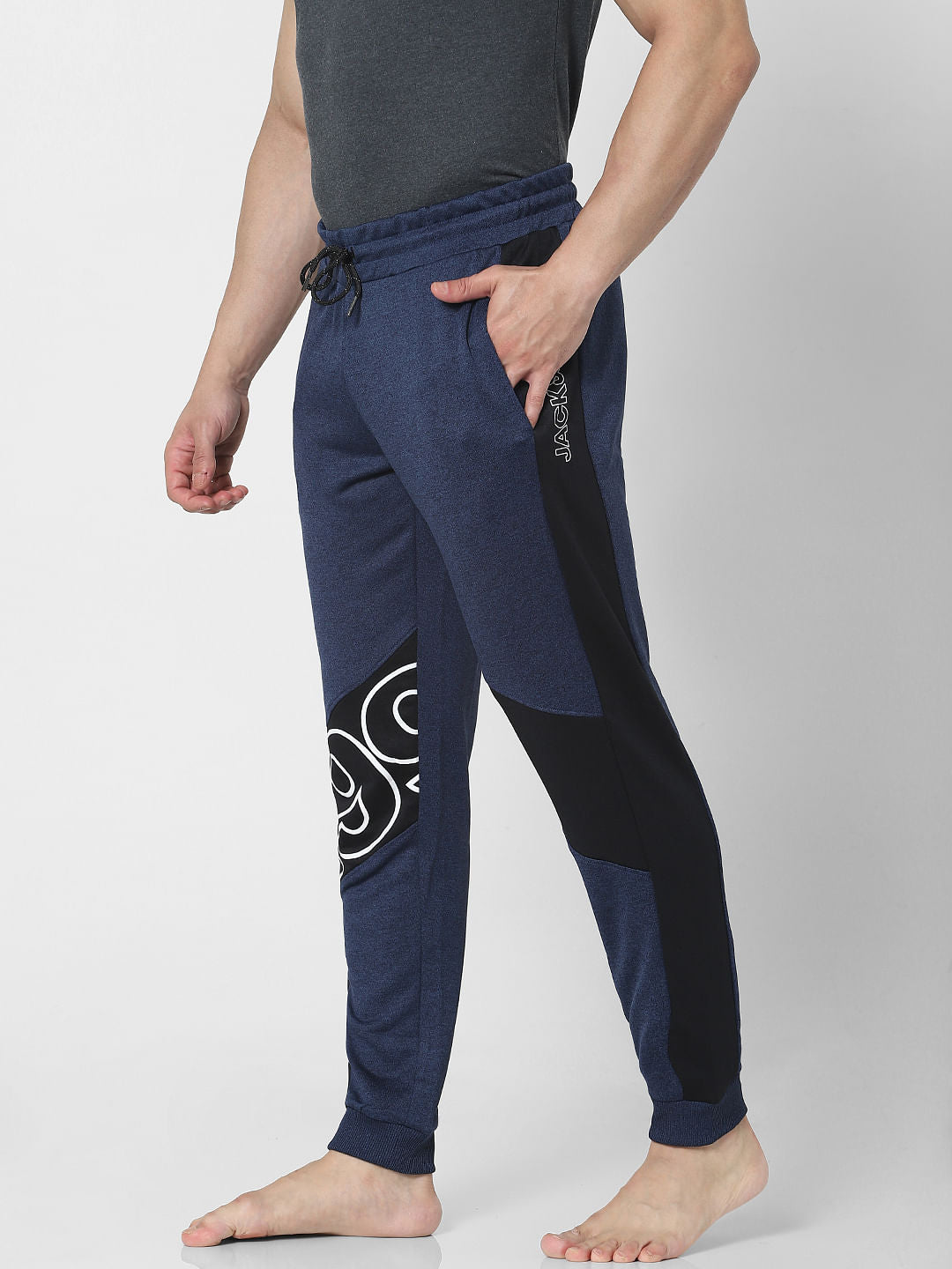 Blue Mid Rise Trackpants