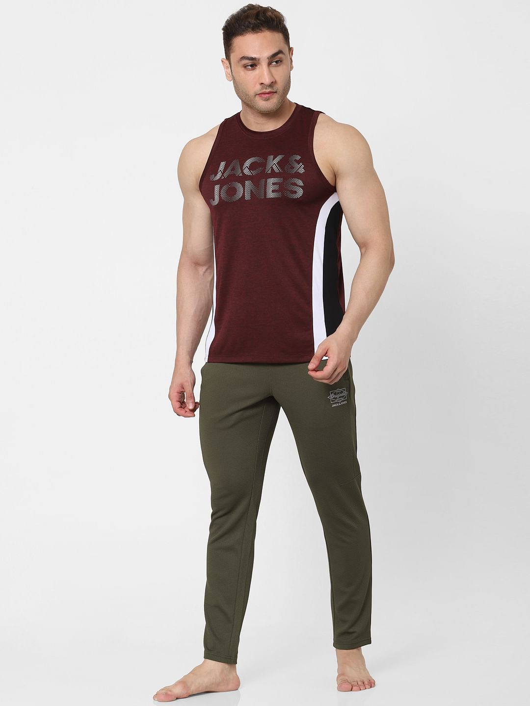 Maroon Logo Print Vest - S