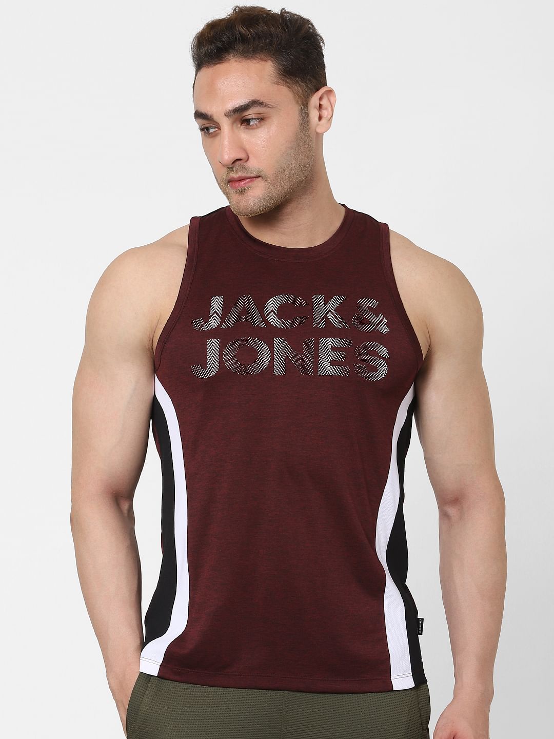 Maroon Logo Print Vest