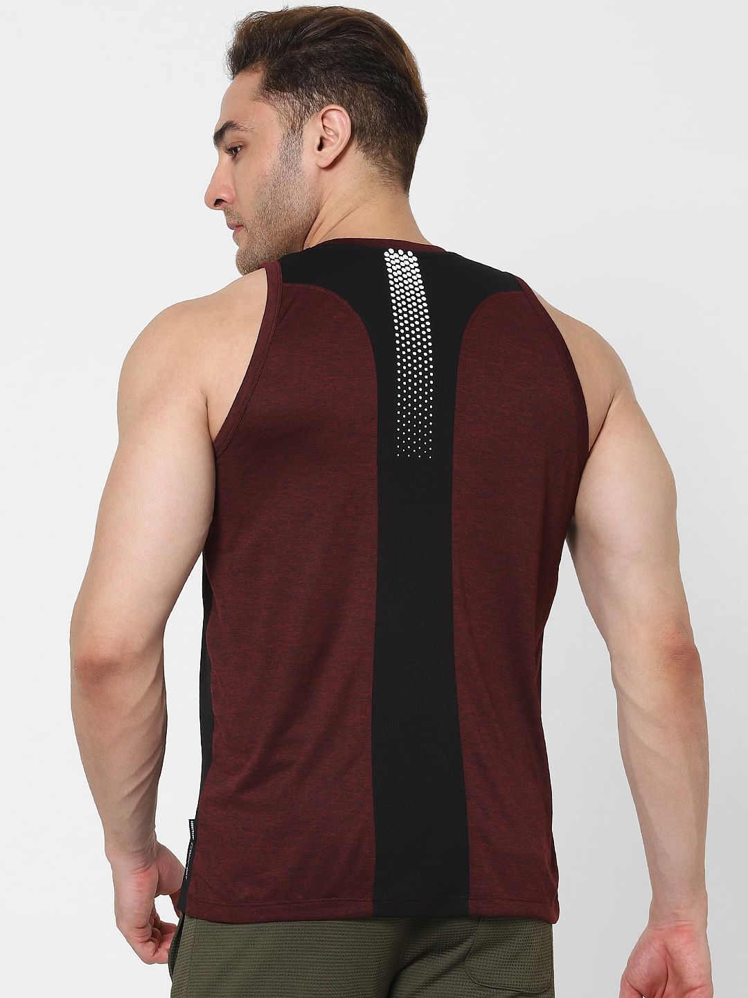 Maroon Logo Print Vest