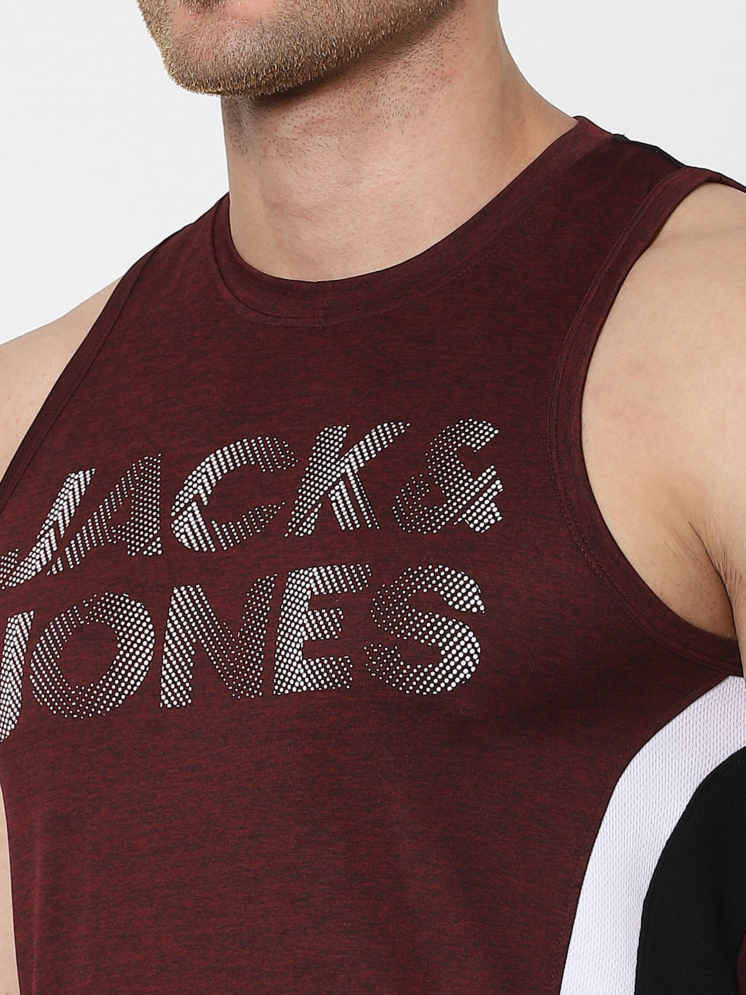 Maroon Logo Print Vest