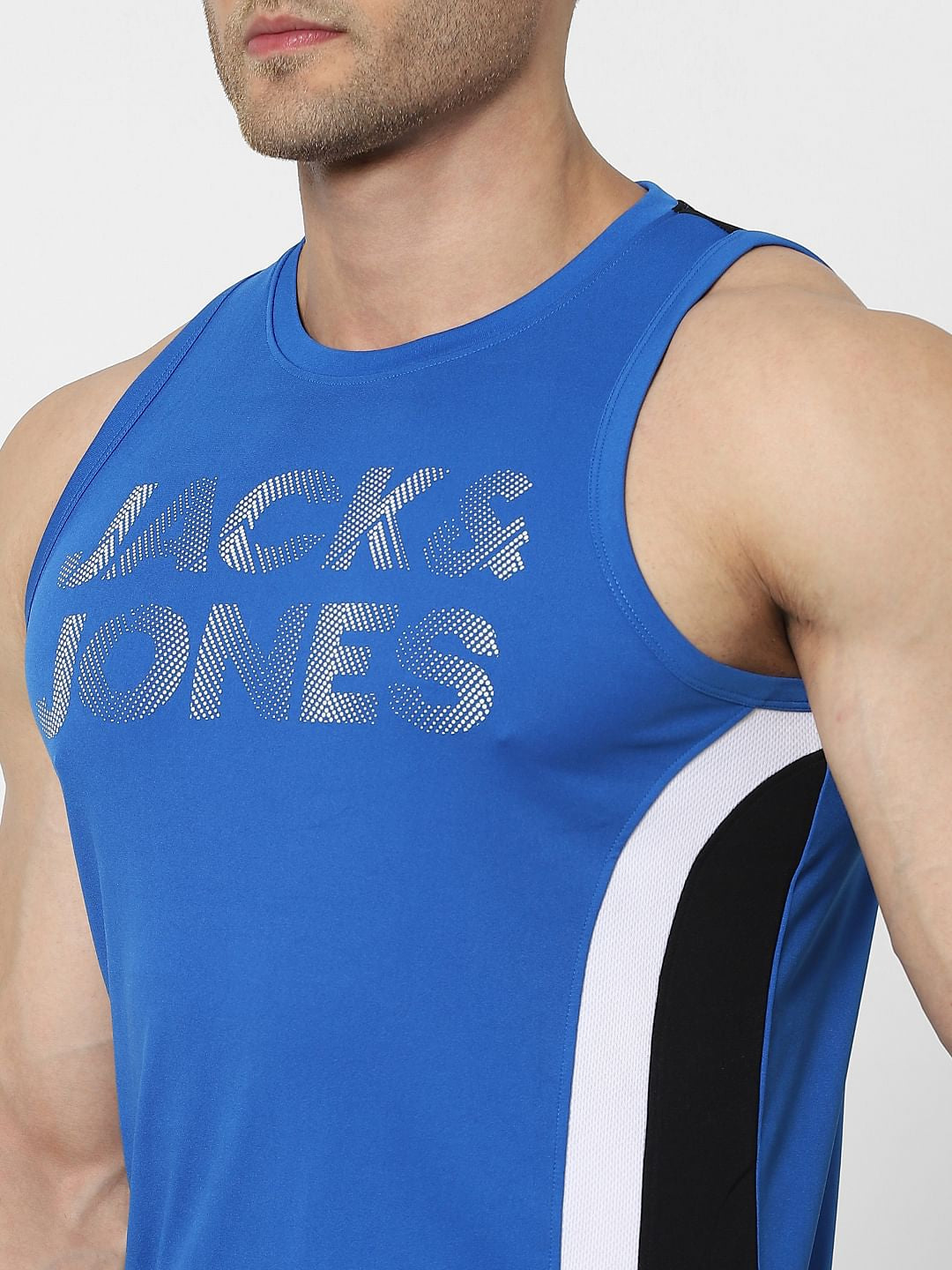 Blue Logo Print Vest