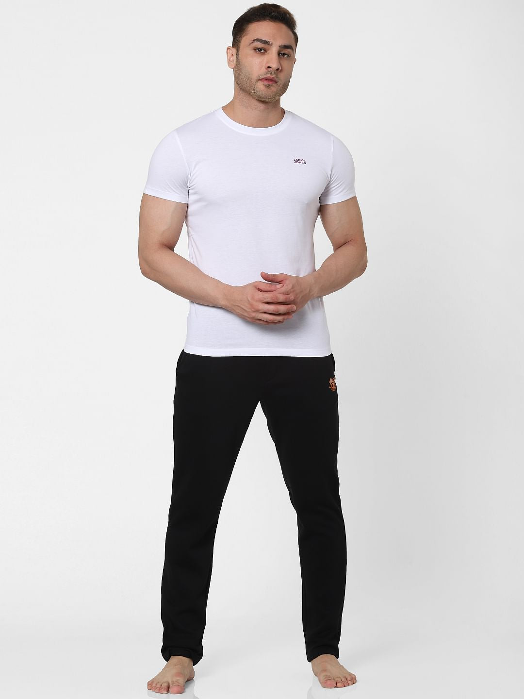 JACK & JONES Black Mid Rise Drawstring Trackpants - S