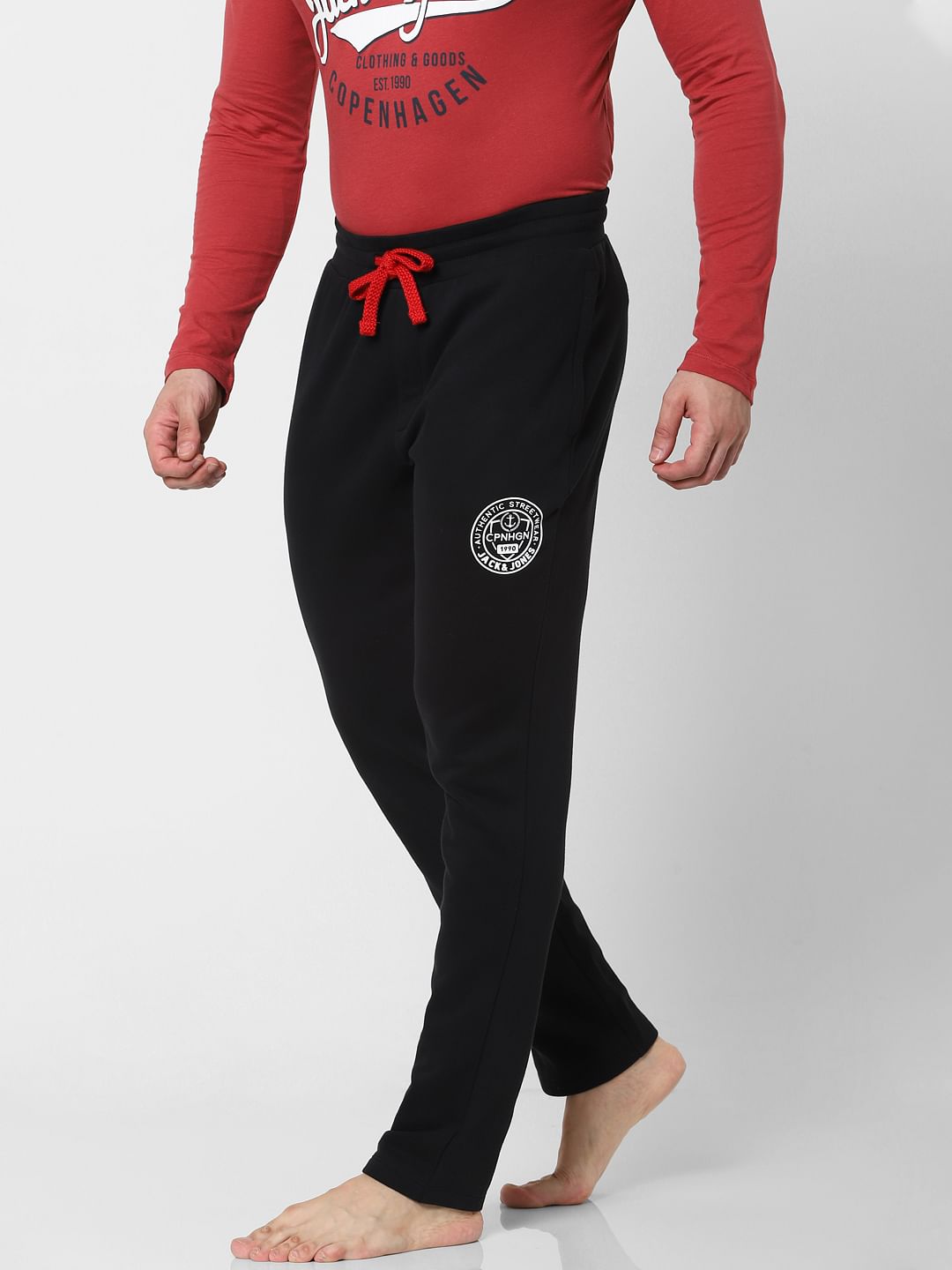Black Mid Rise Trackpants