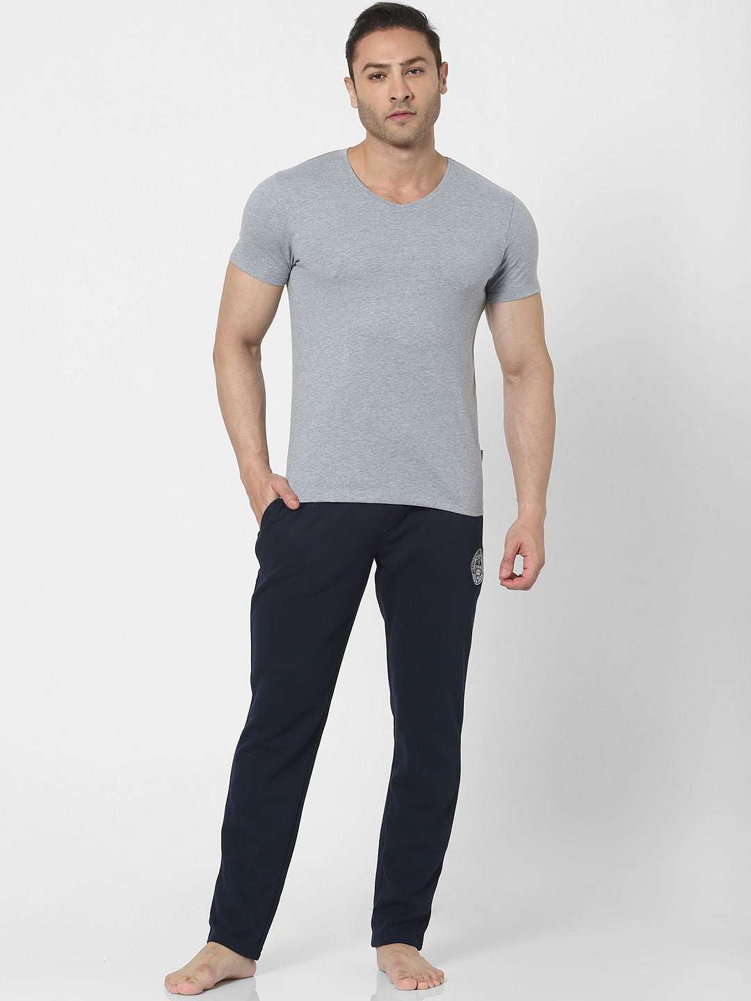 Blue Mid Rise Trackpants - S