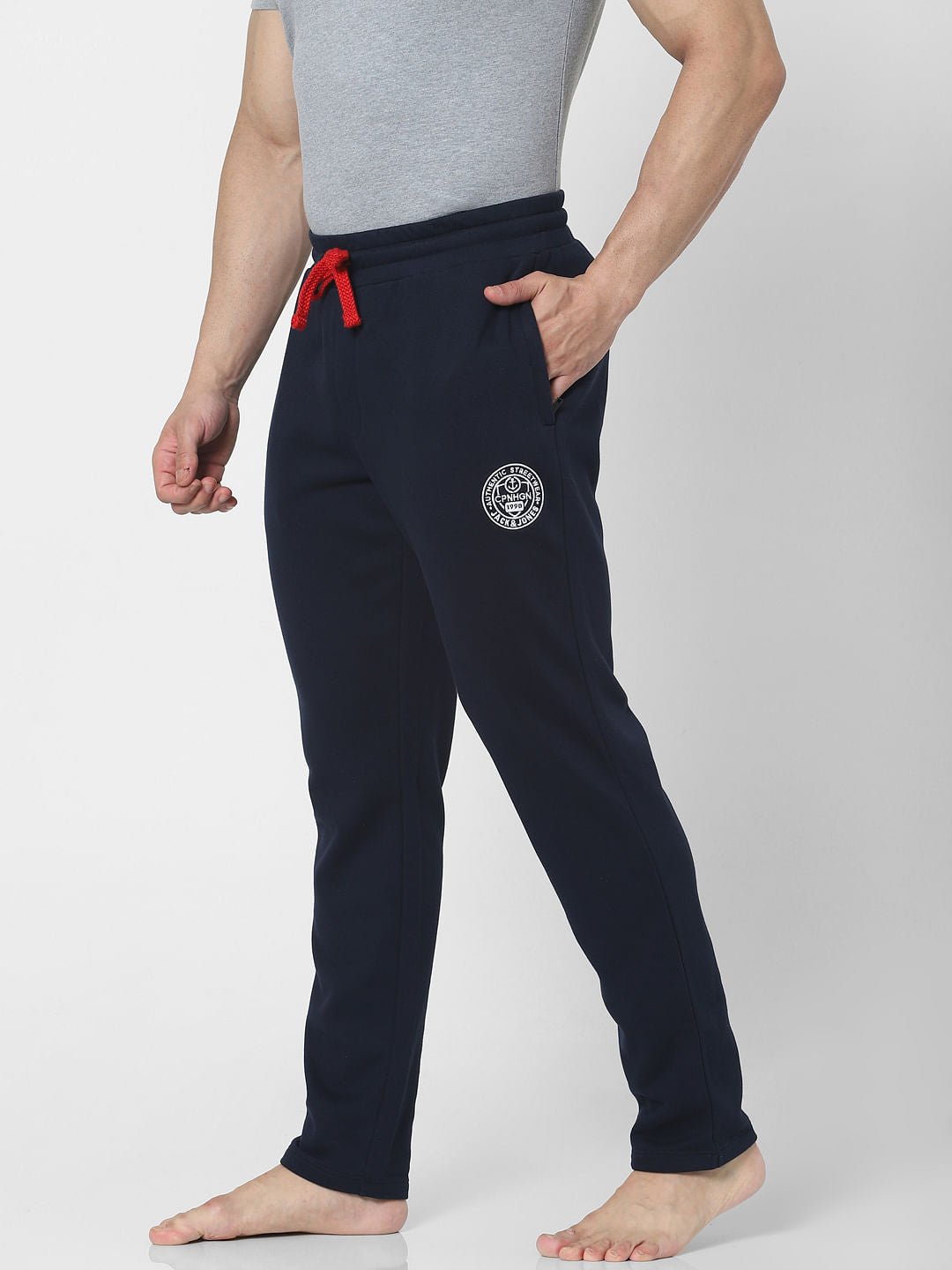 Blue Mid Rise Trackpants