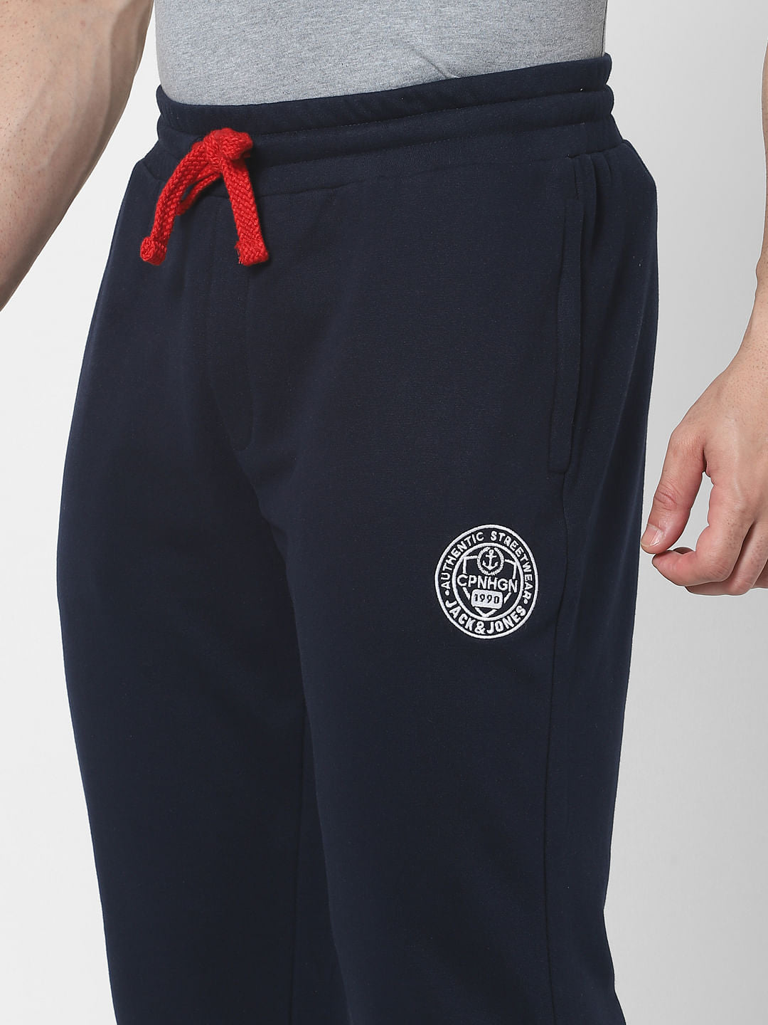 Blue Mid Rise Trackpants