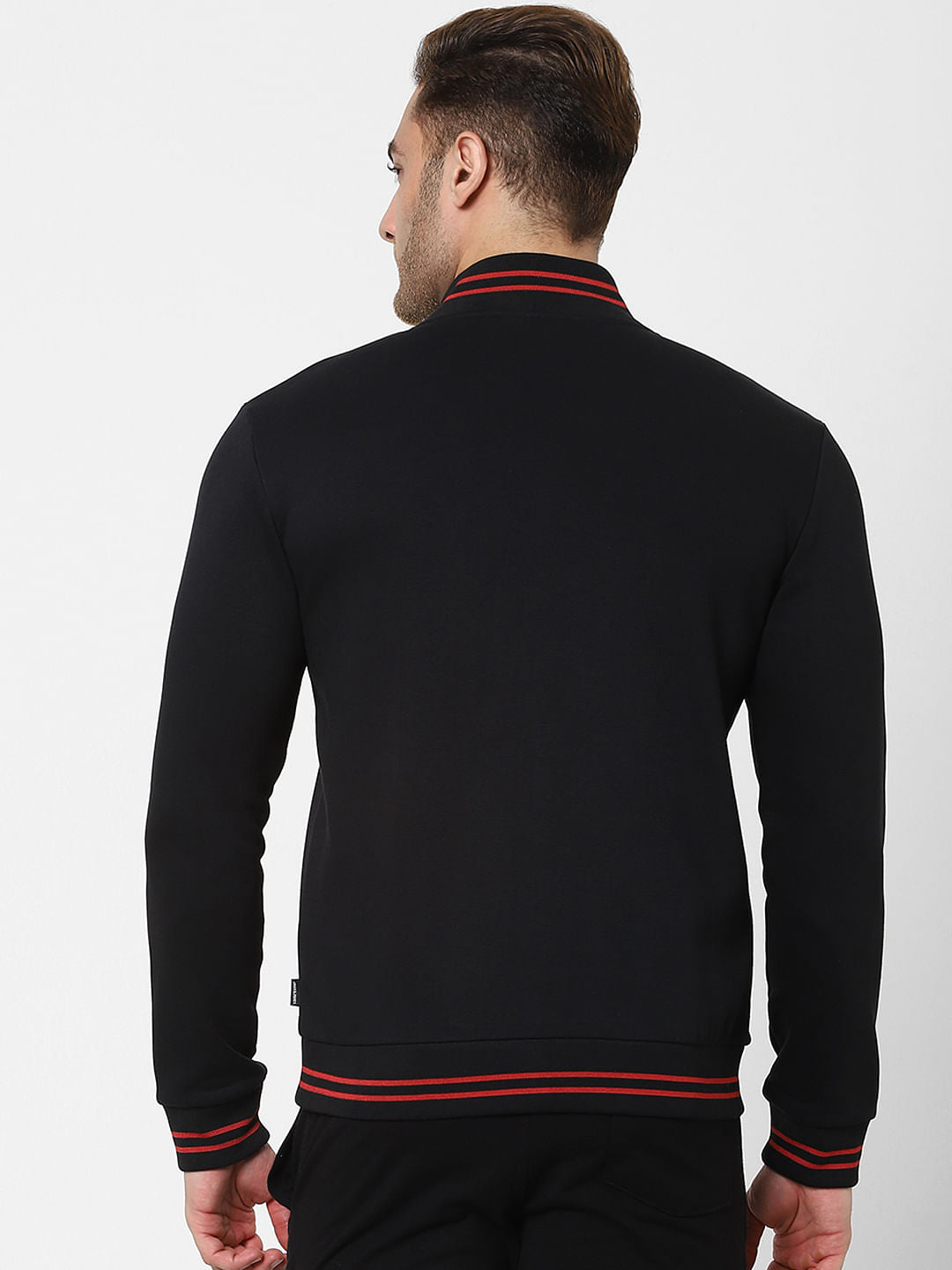 Black Logo Print Zip Up Sweatshirt