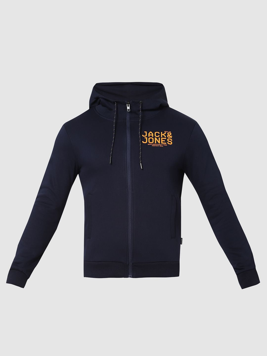 Blue Logo Print Hooded Sweatshirt