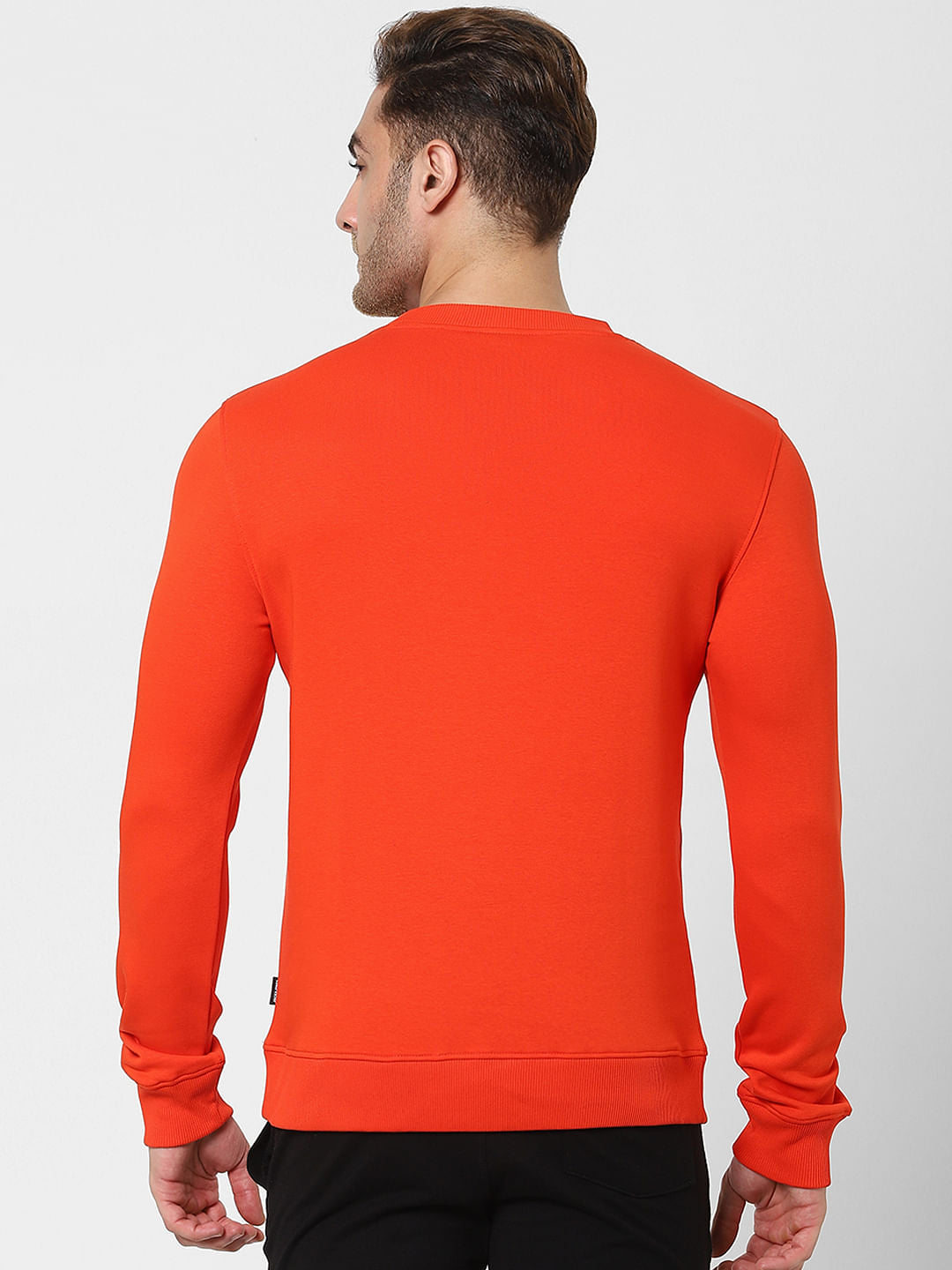 Orange Logo Print Sweatshirt