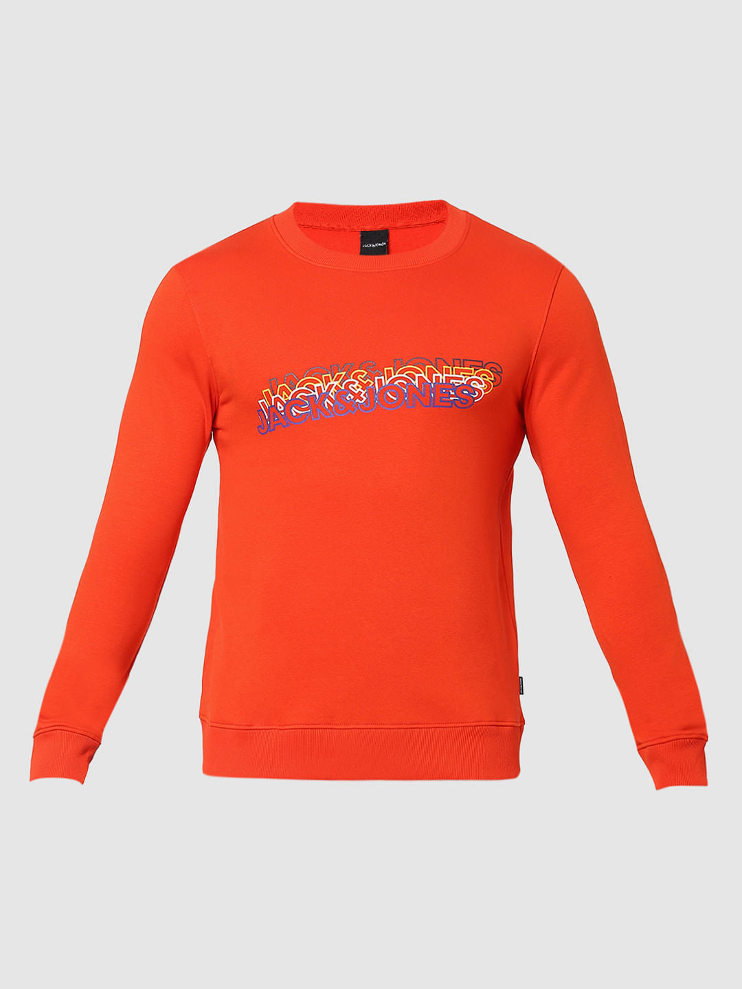 Orange Logo Print Sweatshirt