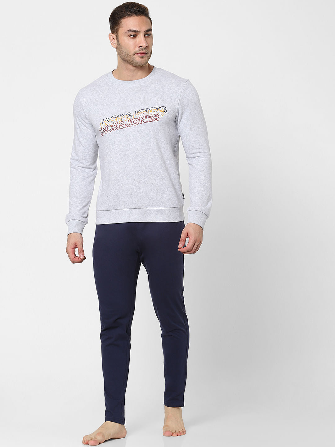 Grey Logo Print Sweatshirt - S