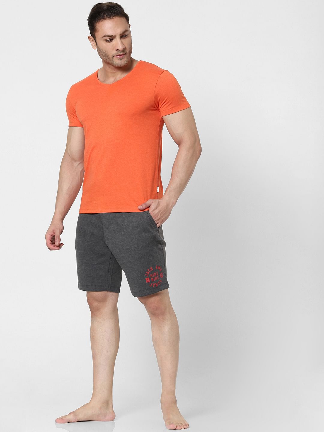 Grey Mid Rise Sweatshorts - S