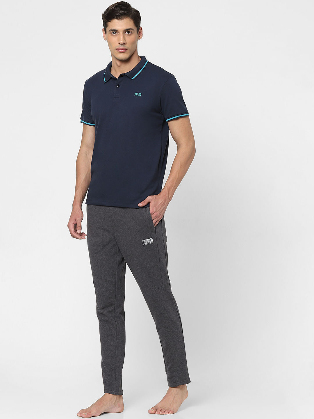 Grey Mid Rise Trackpants