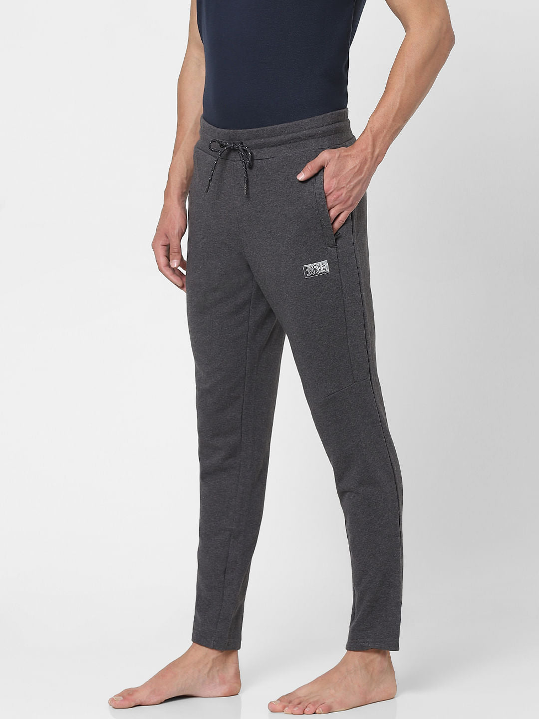 Grey Mid Rise Trackpants