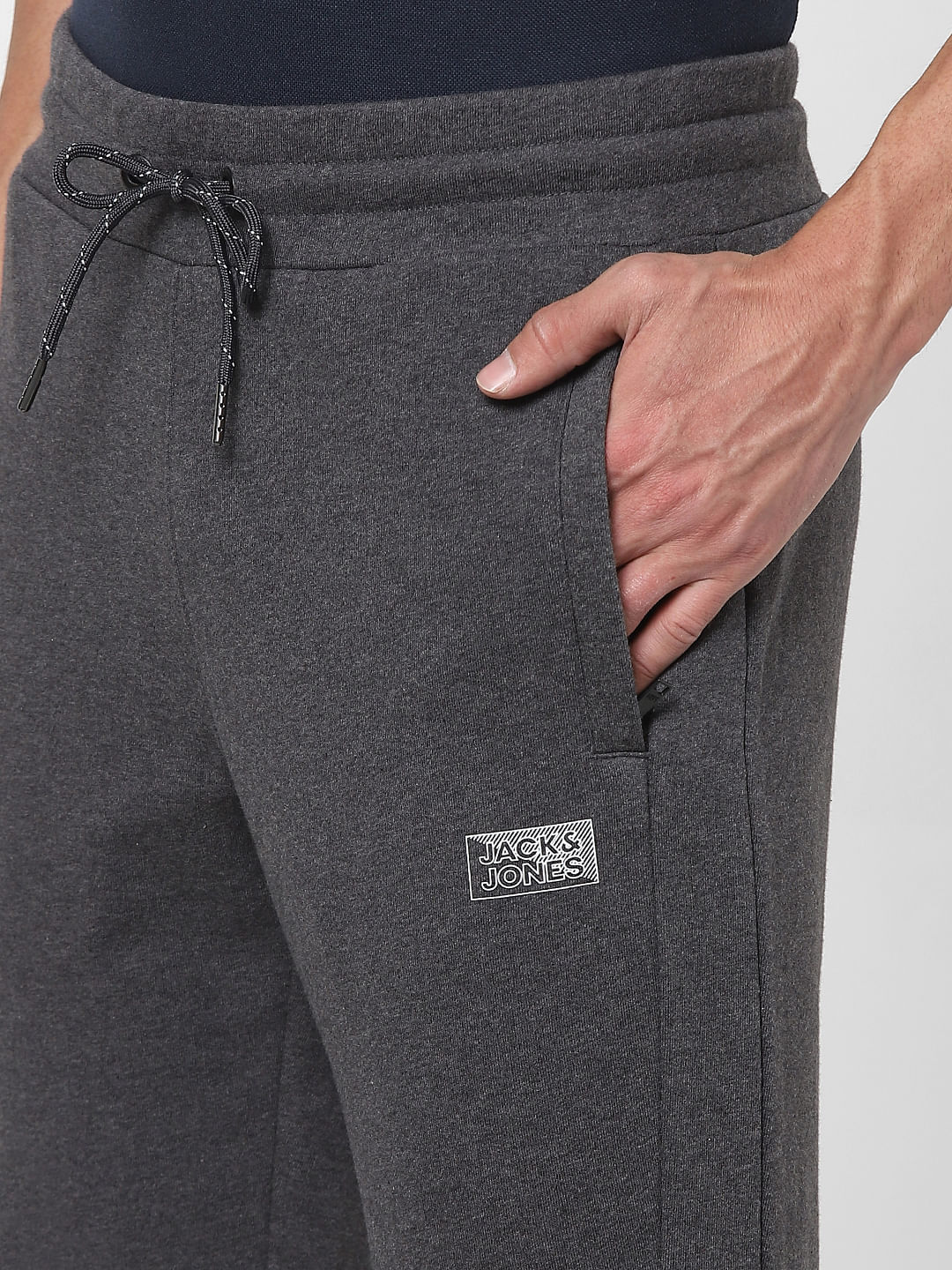 Grey Mid Rise Trackpants