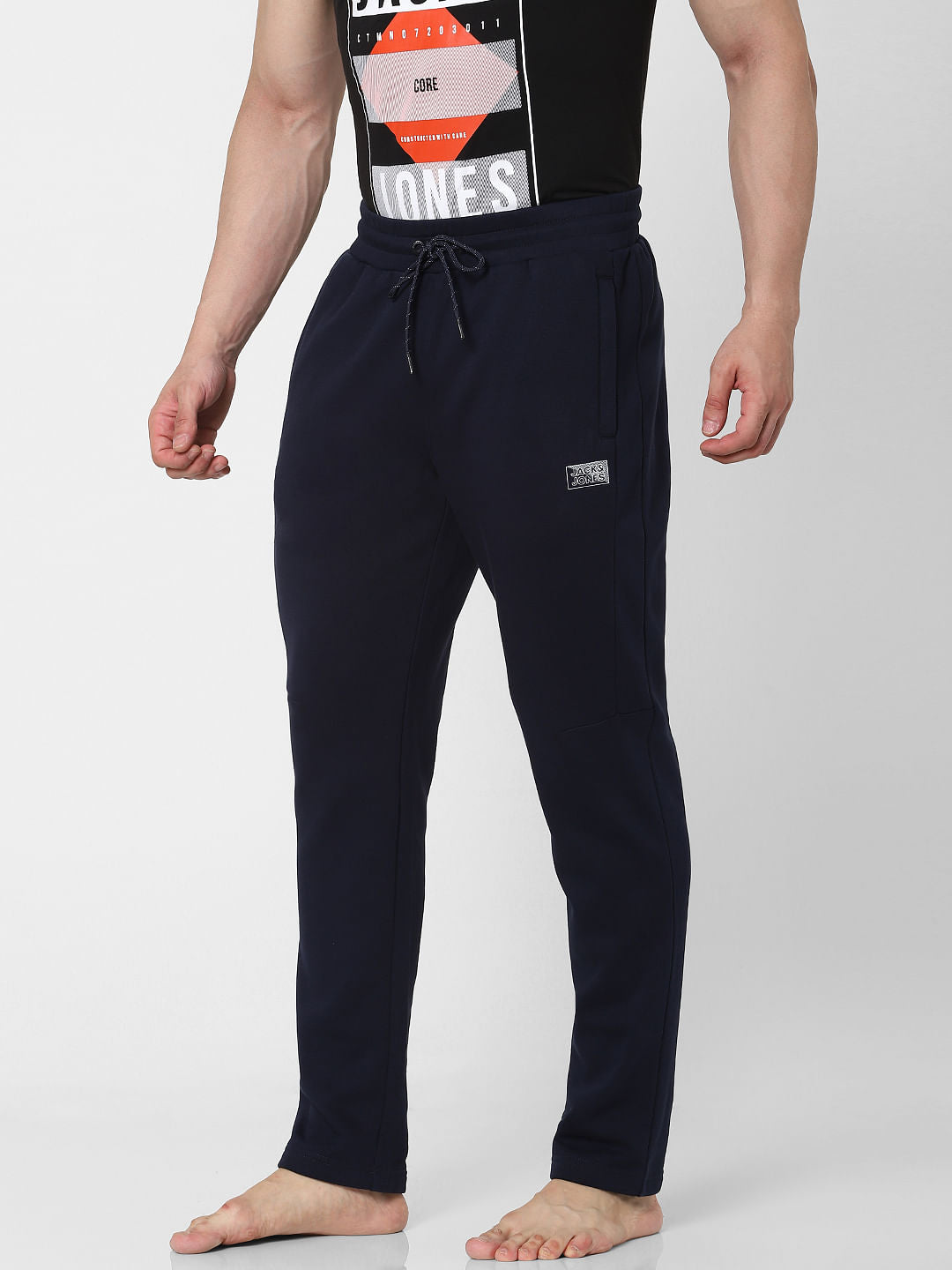 Navy Blue Mid Rise Trackpants