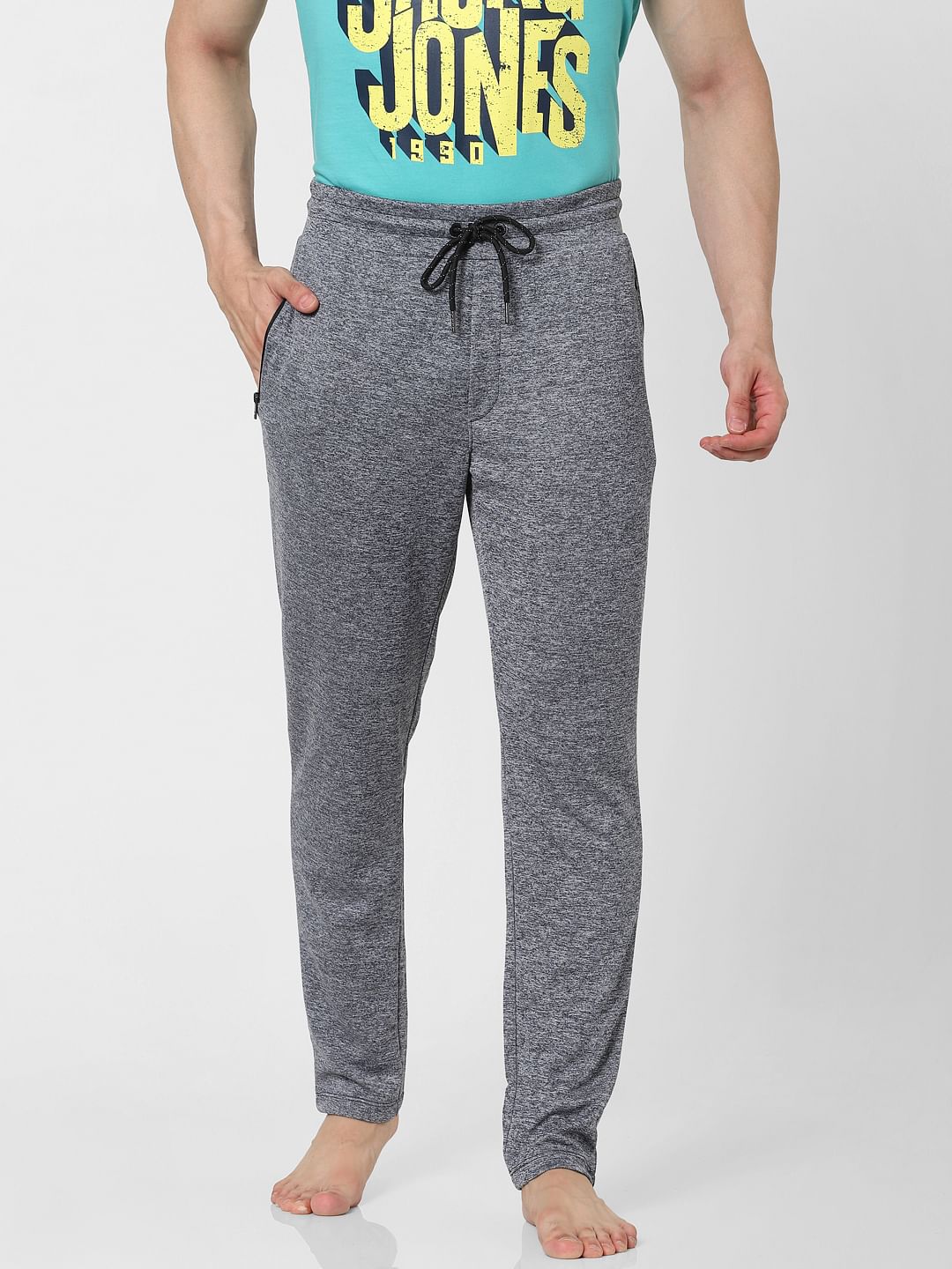 Grey Mid Rise Trackpants