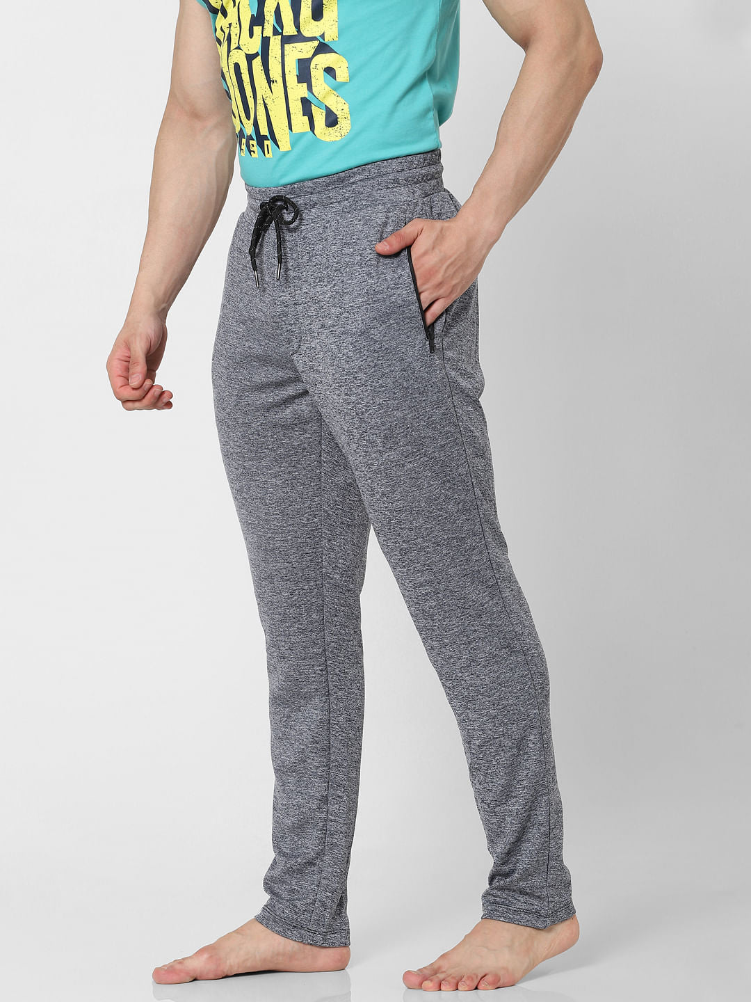 Grey Mid Rise Trackpants