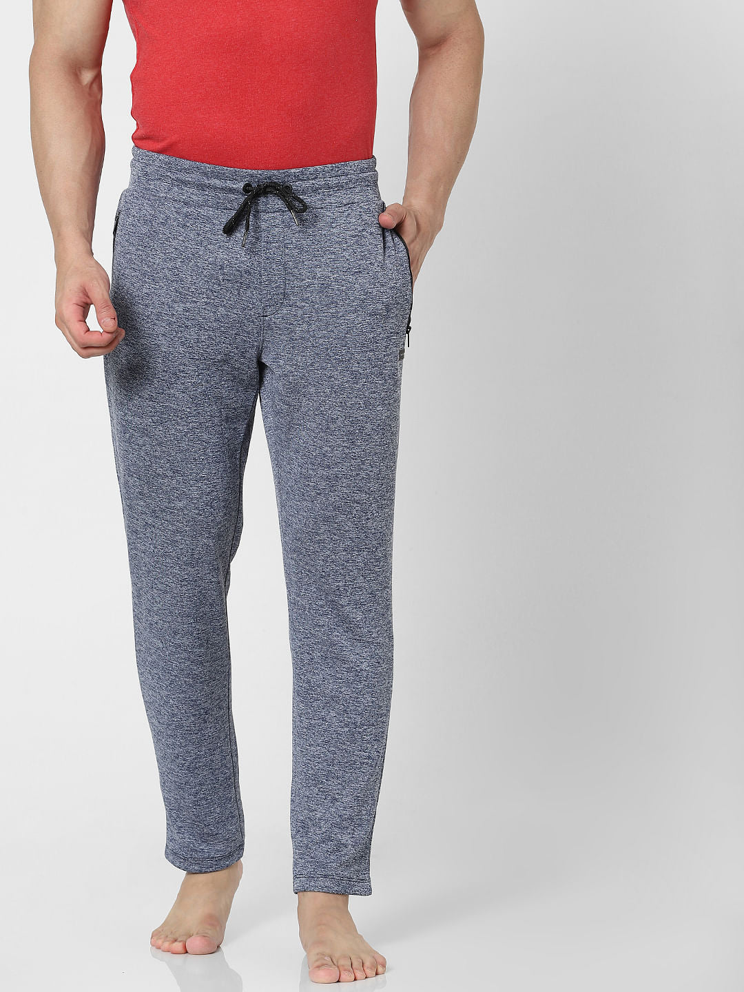 Blue Mid Rise Trackpants