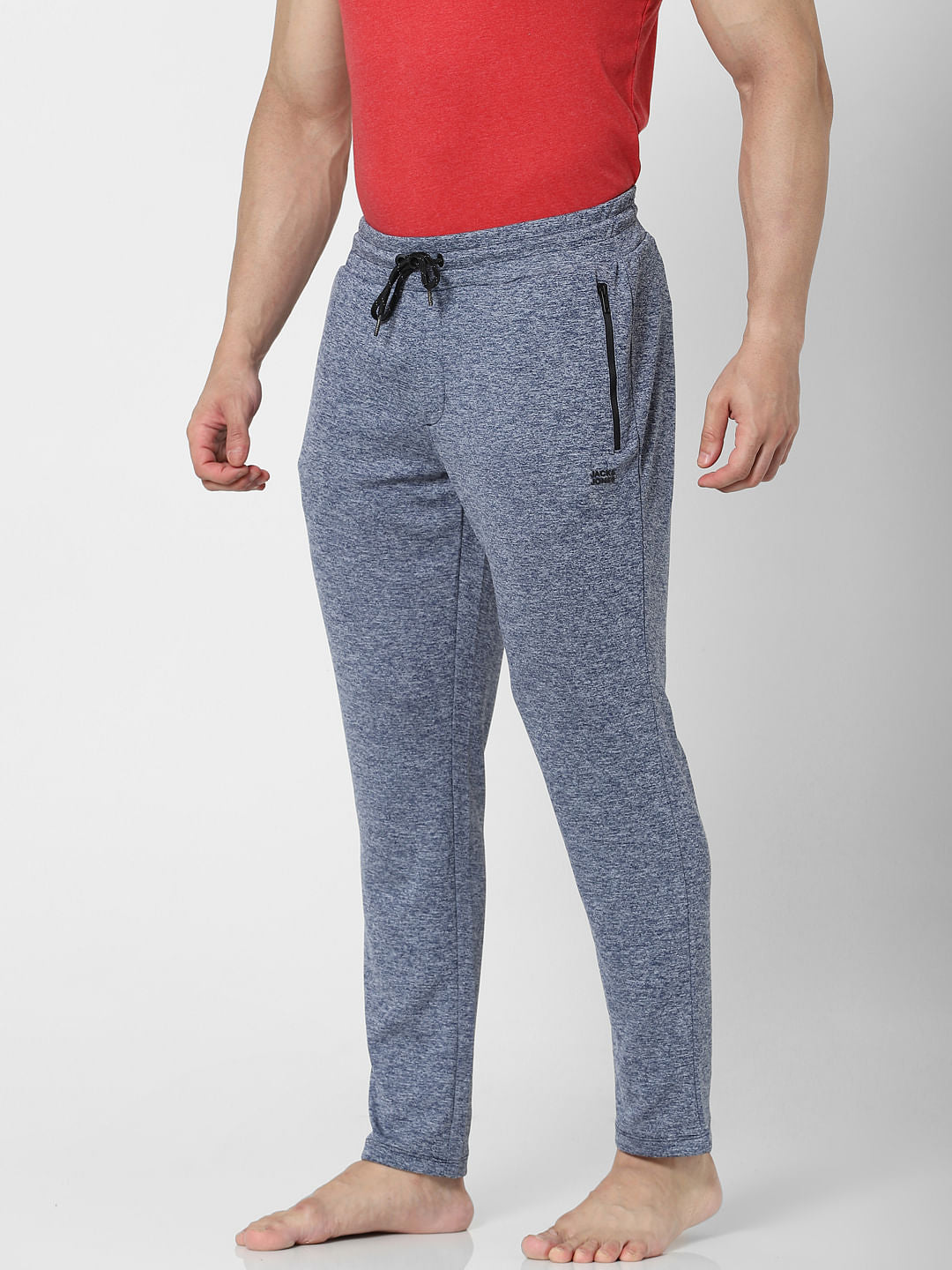 Blue Mid Rise Trackpants