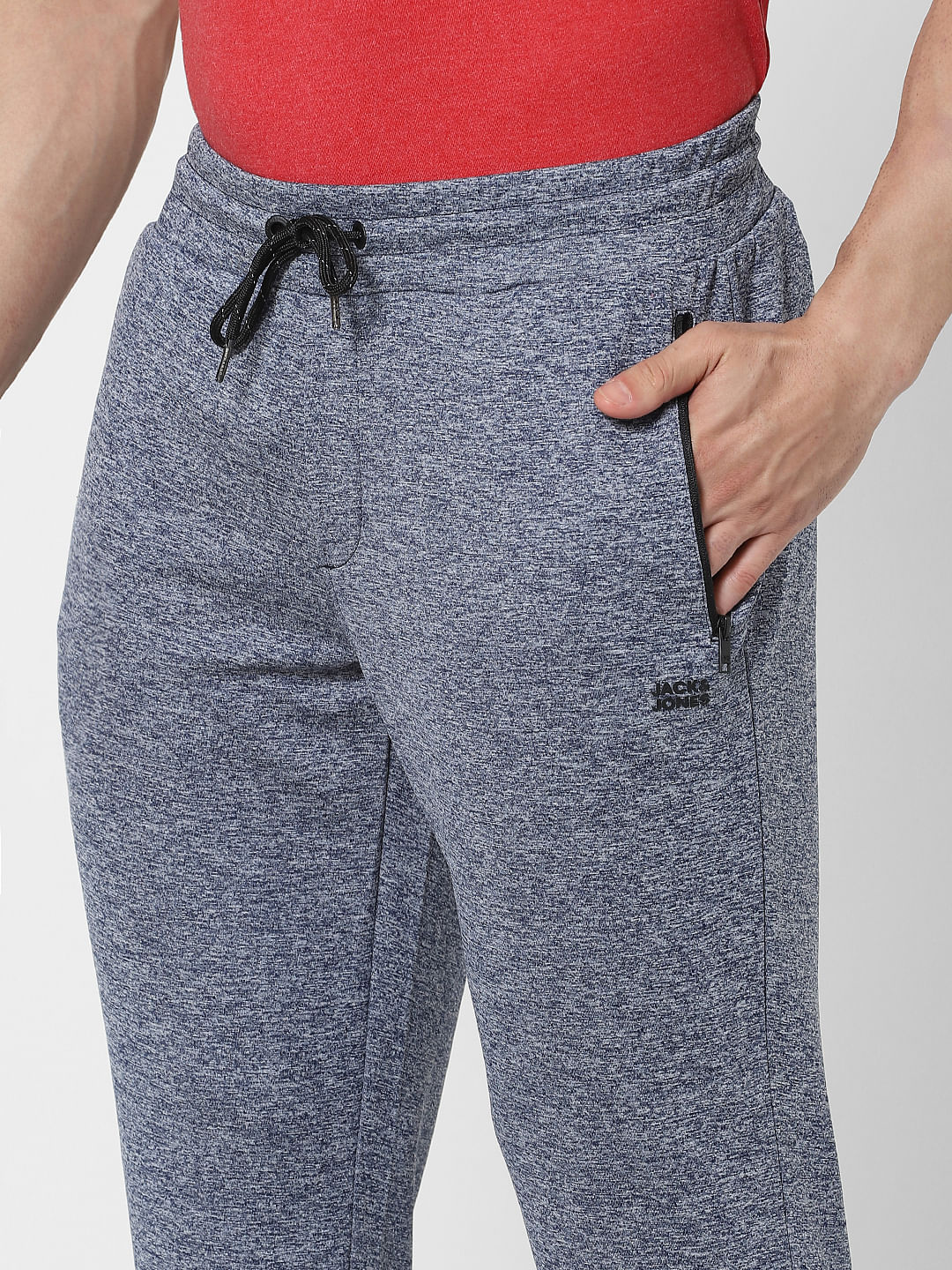 Blue Mid Rise Trackpants