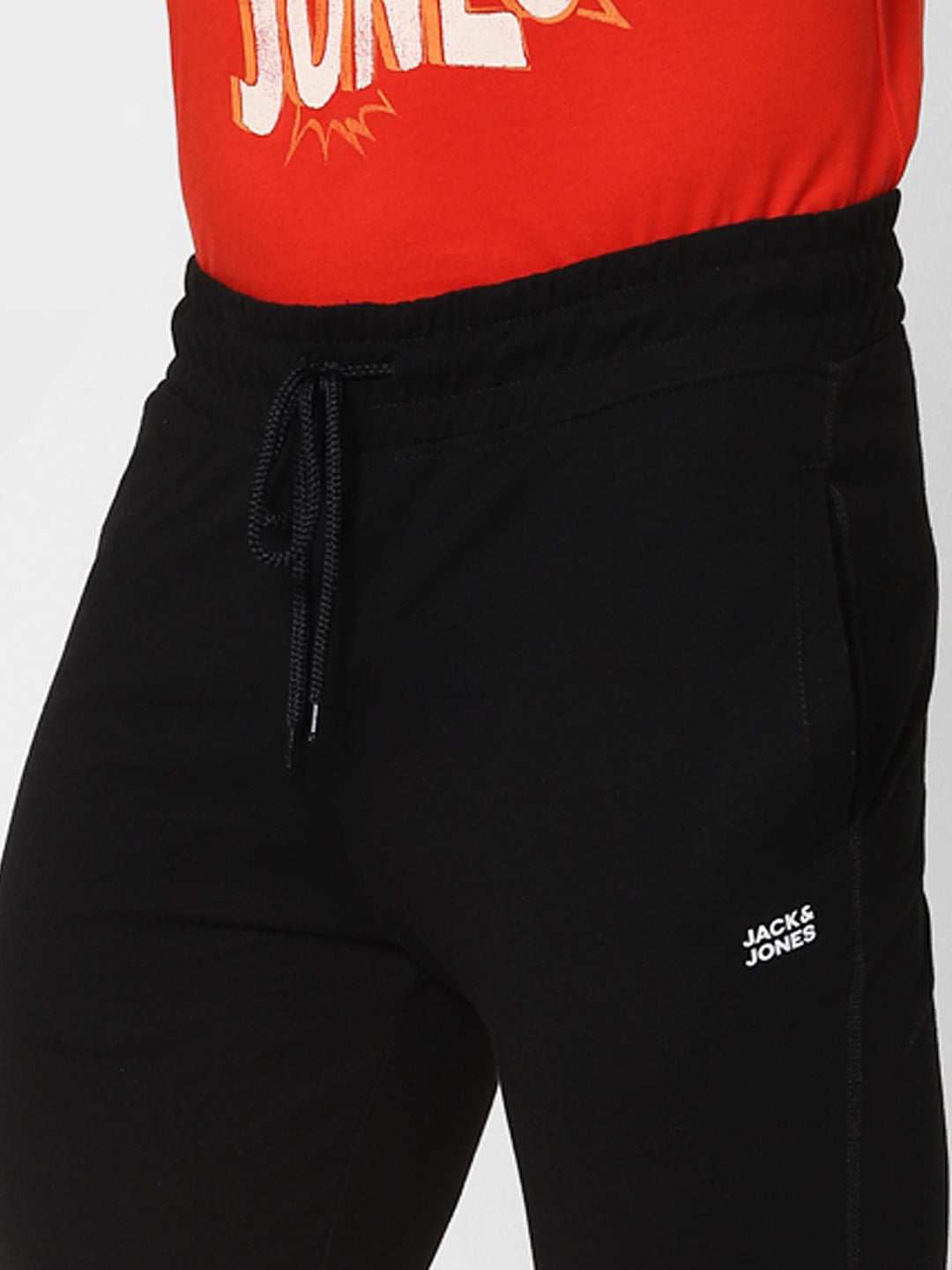 Black Mid Rise Trackpants