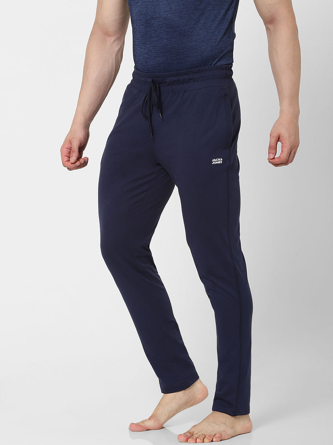 Blue Mid Rise Trackpants
