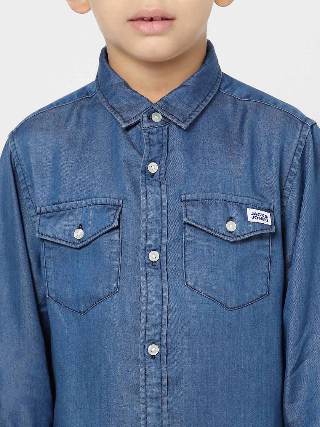 Boys Blue Denim Full Sleeves Shirt