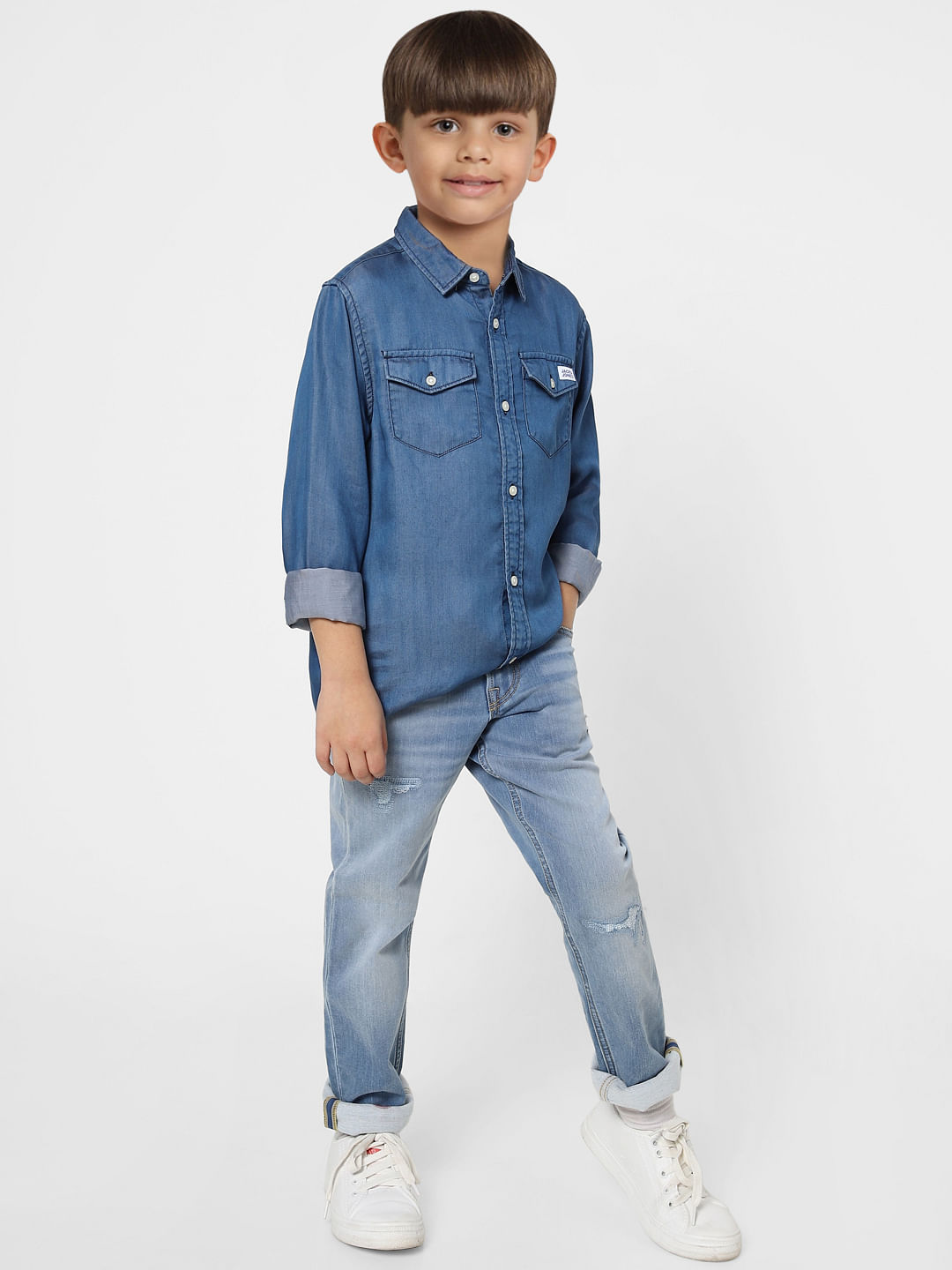Boys Blue Denim Full Sleeves Shirt