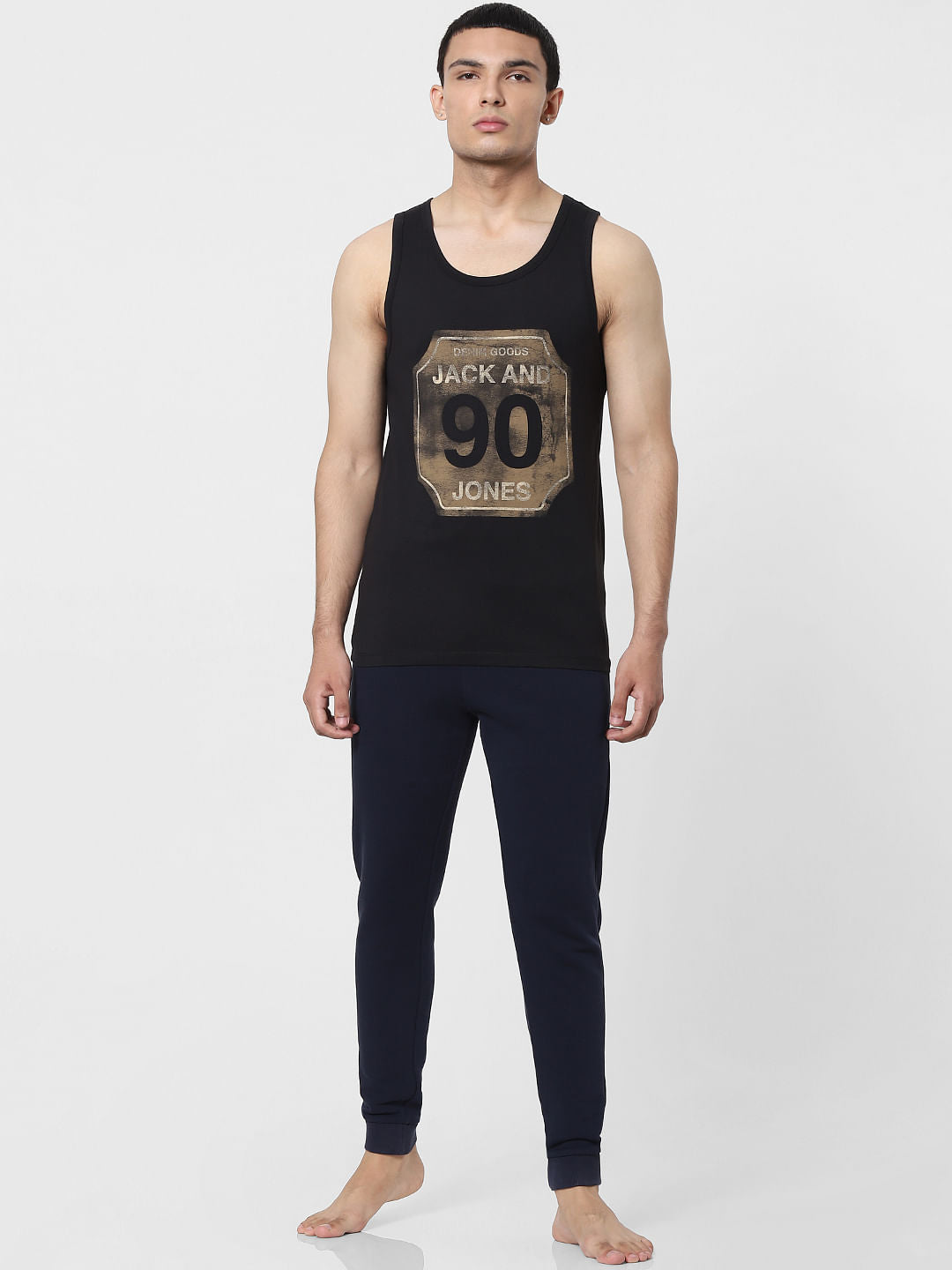 Black Graphic Print Vest - S