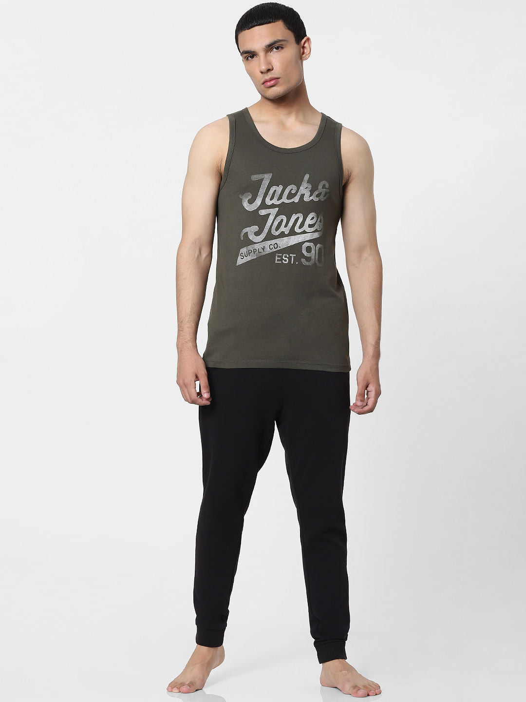 Grey Logo Print Vest