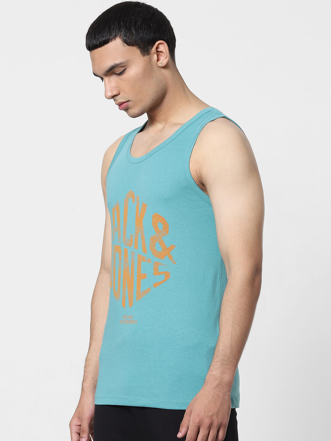 Teal Logo Print Vest