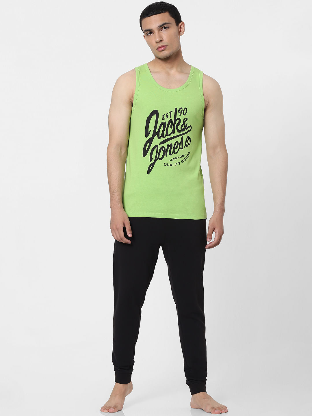 Green Logo Print Vest - S