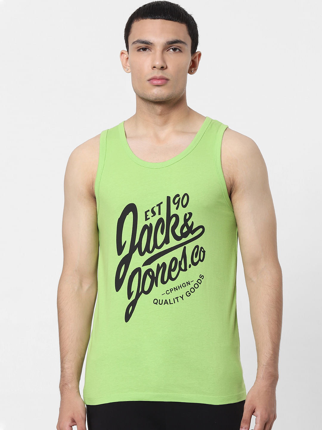 Green Logo Print Vest