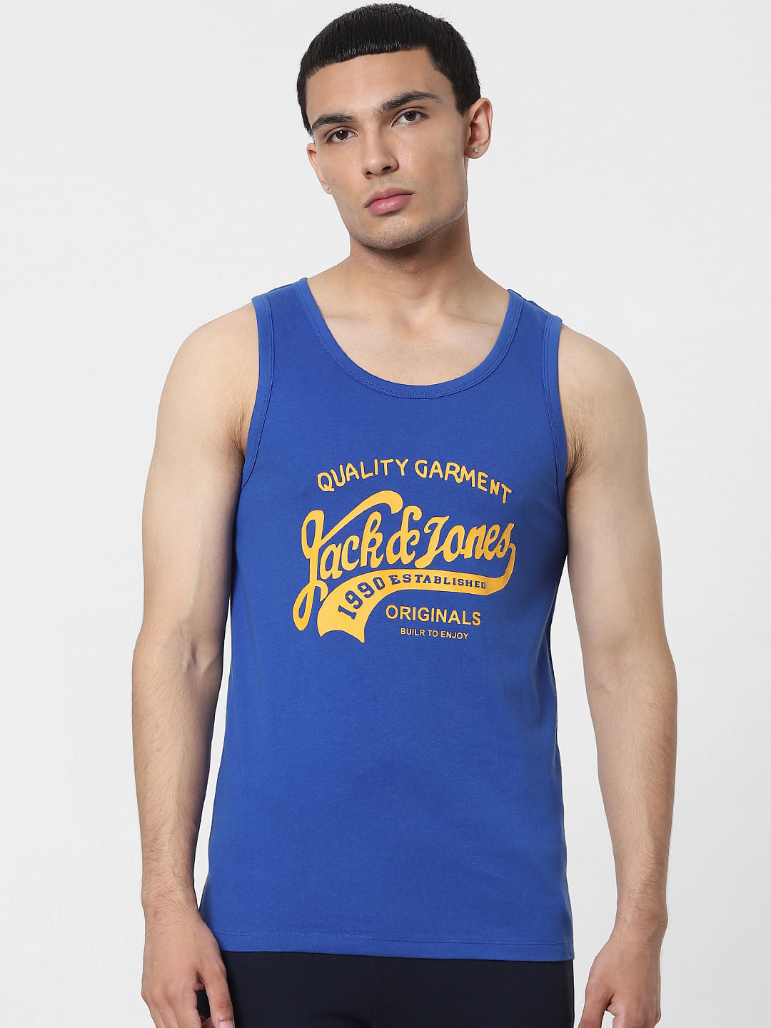 Blue Logo Print Vest