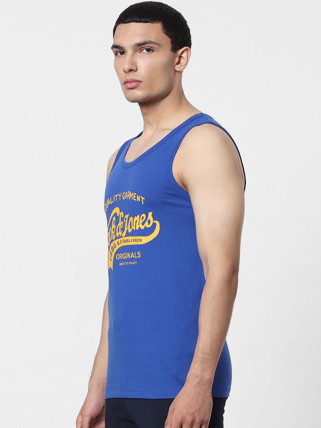 Blue Logo Print Vest