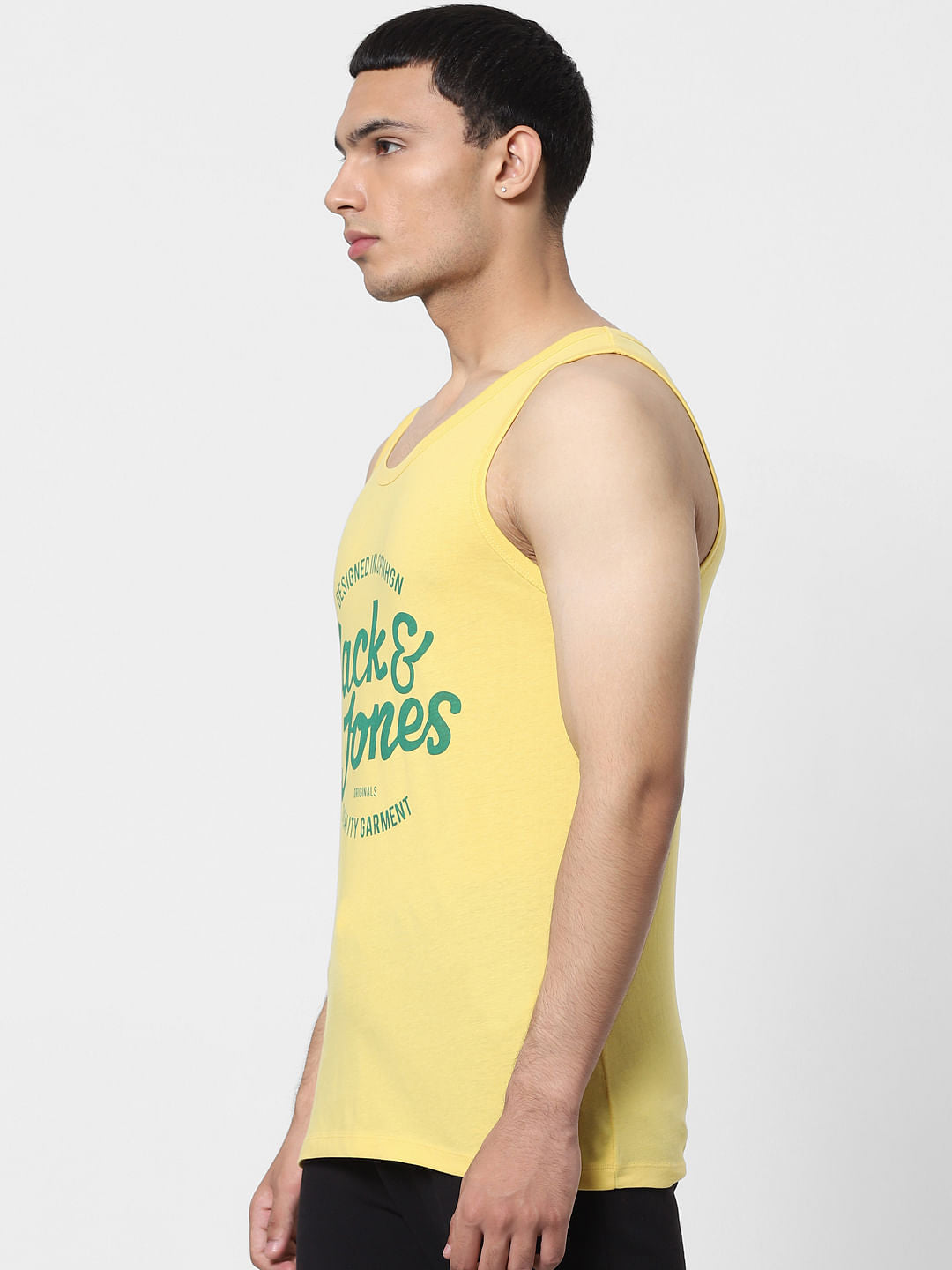 Yellow Logo Print Vest