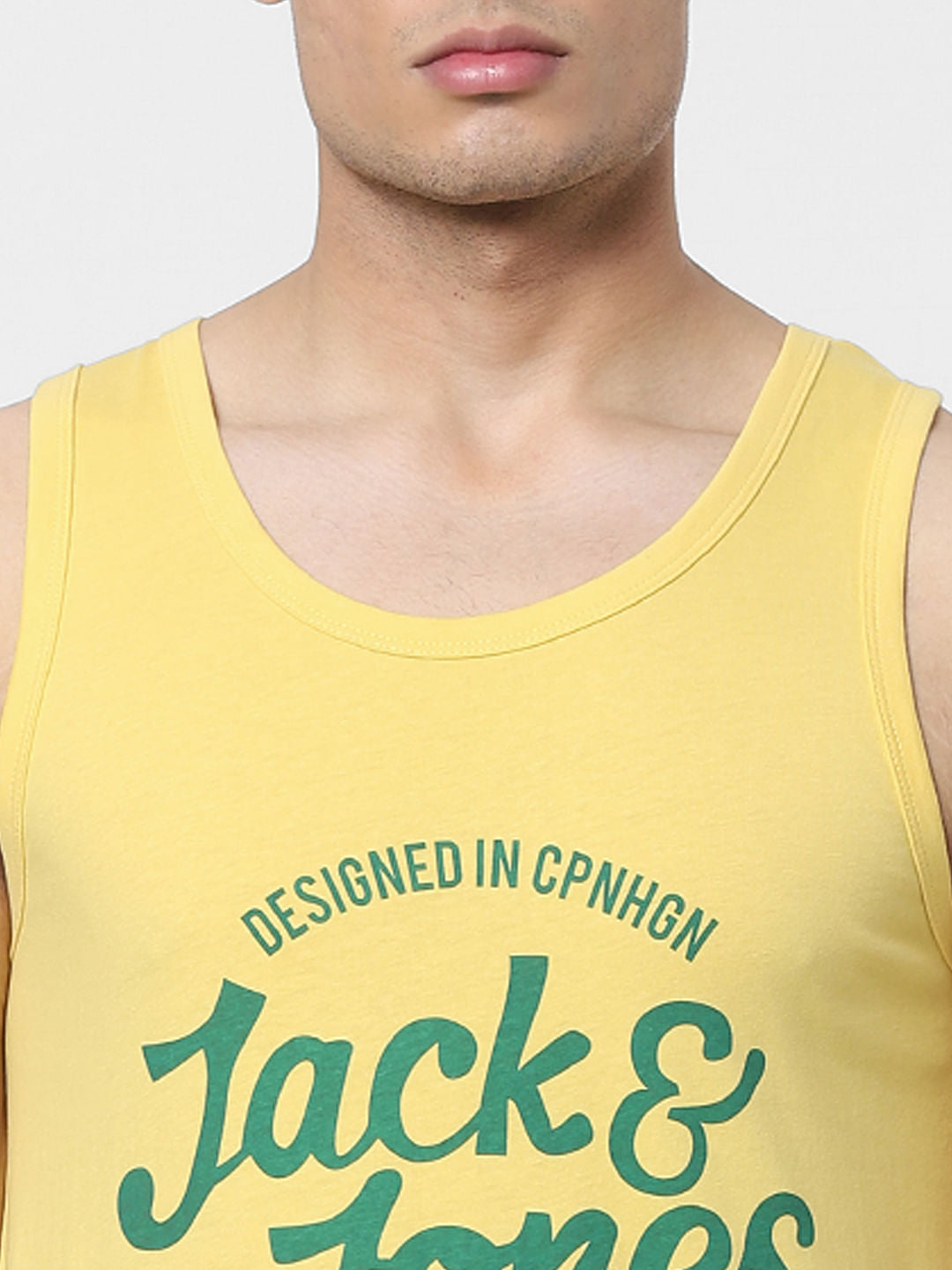 Yellow Logo Print Vest