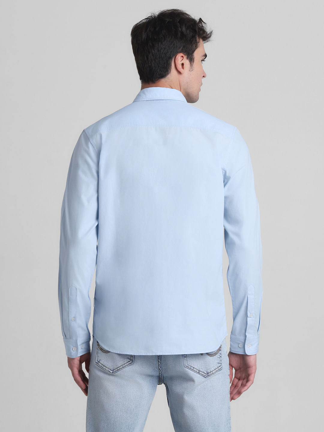 Blue Cotton Full Sleeves Shirt
