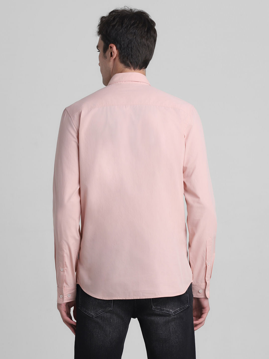 Pink Cotton Full Sleeves Shirt