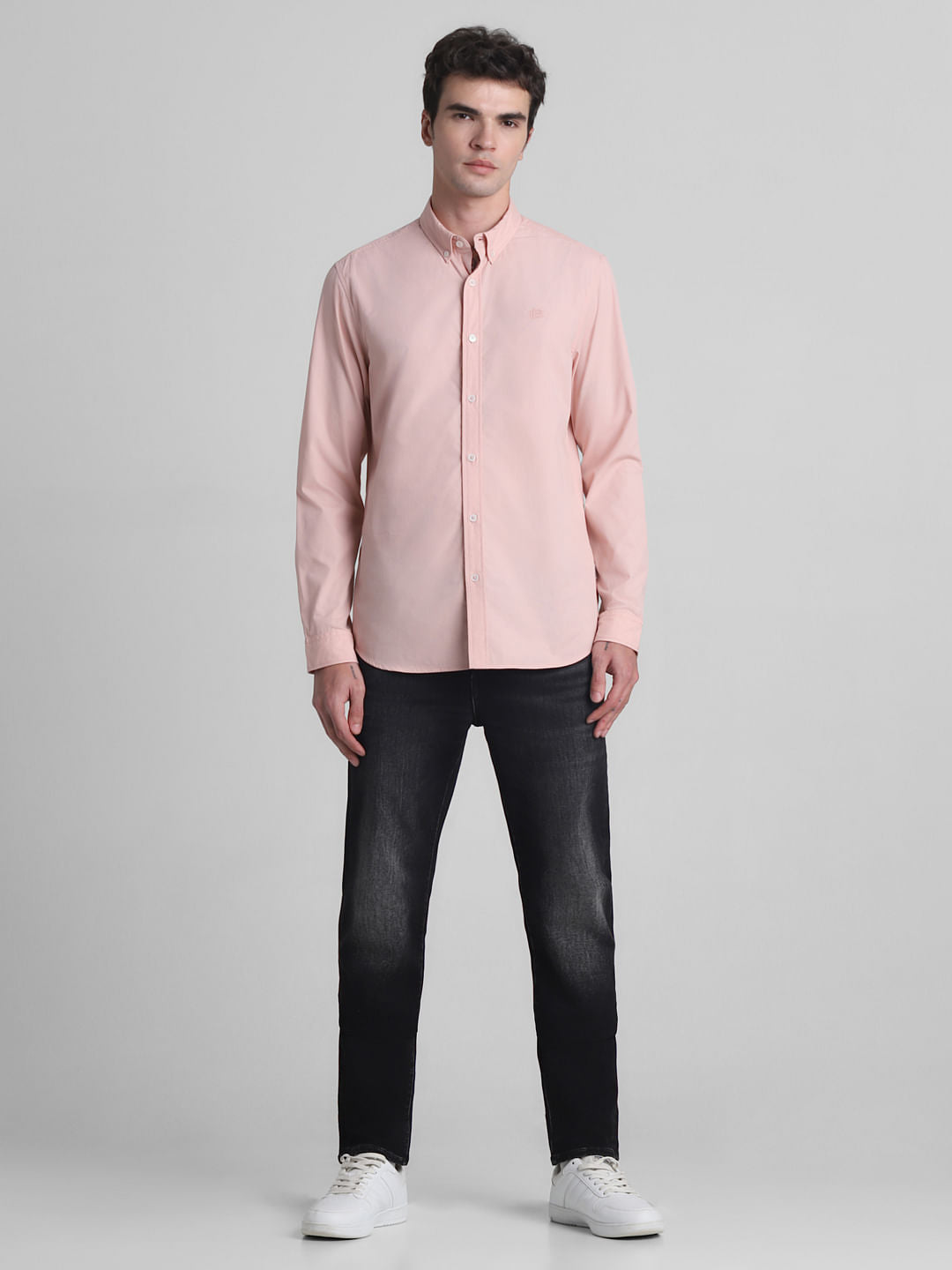 Pink Cotton Full Sleeves Shirt