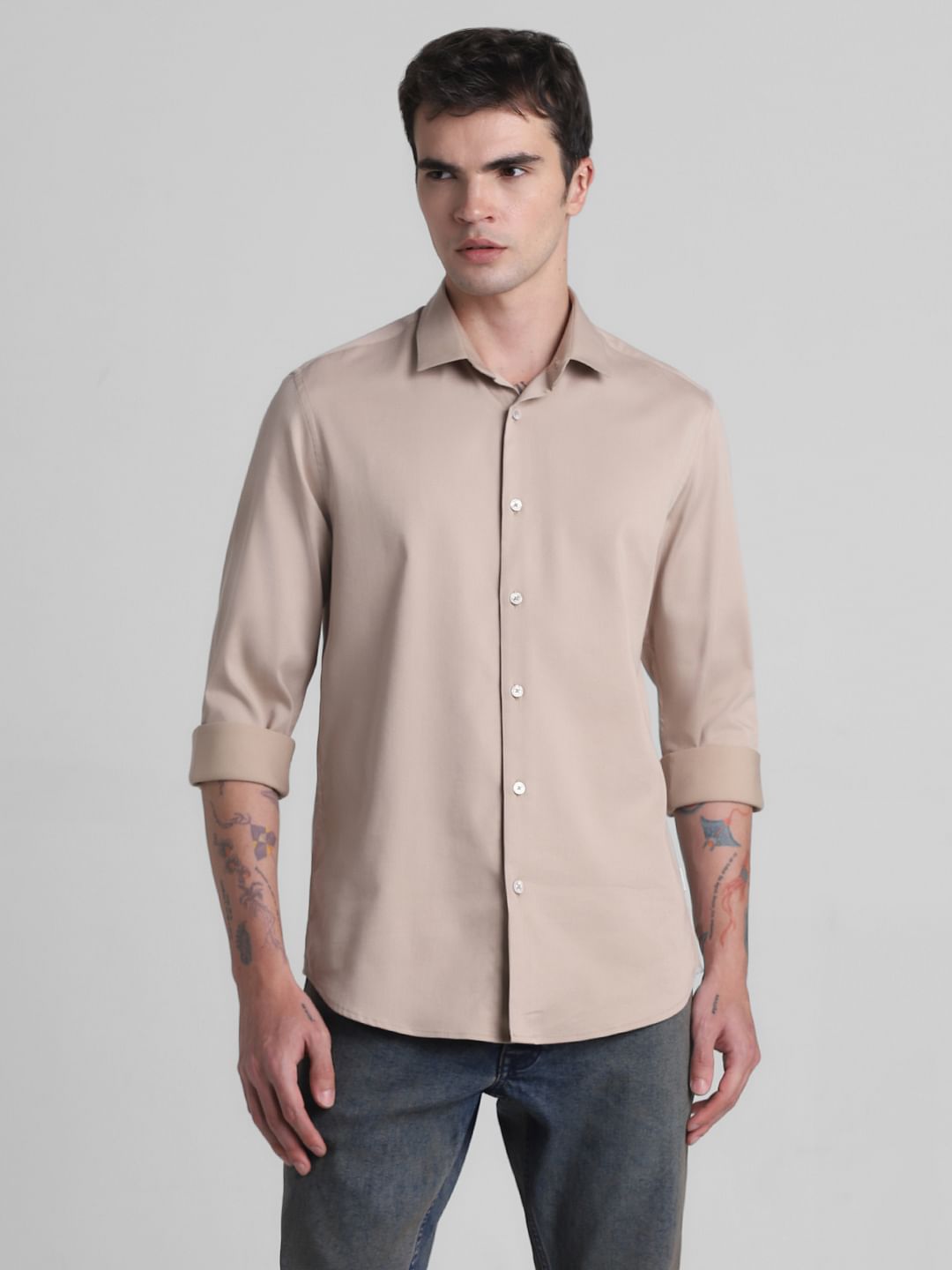 Brown Formal Full Sleeves Shirt