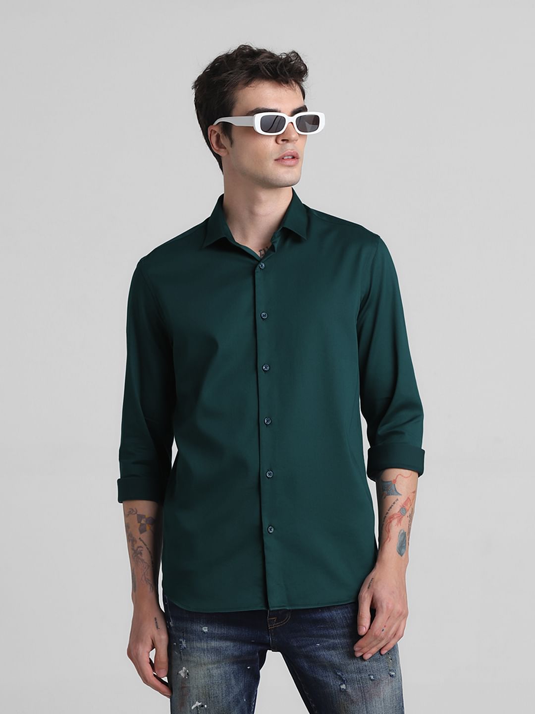 Dark Blue Full Sleeves Shirt - S