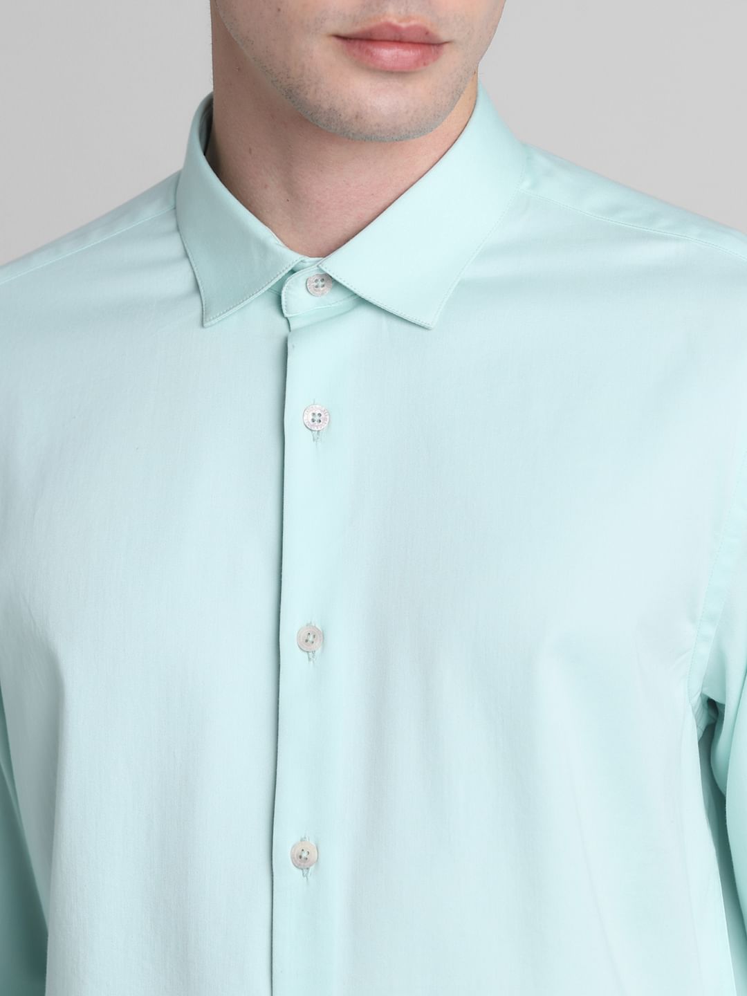 Green Formal Full Sleeves Shirt