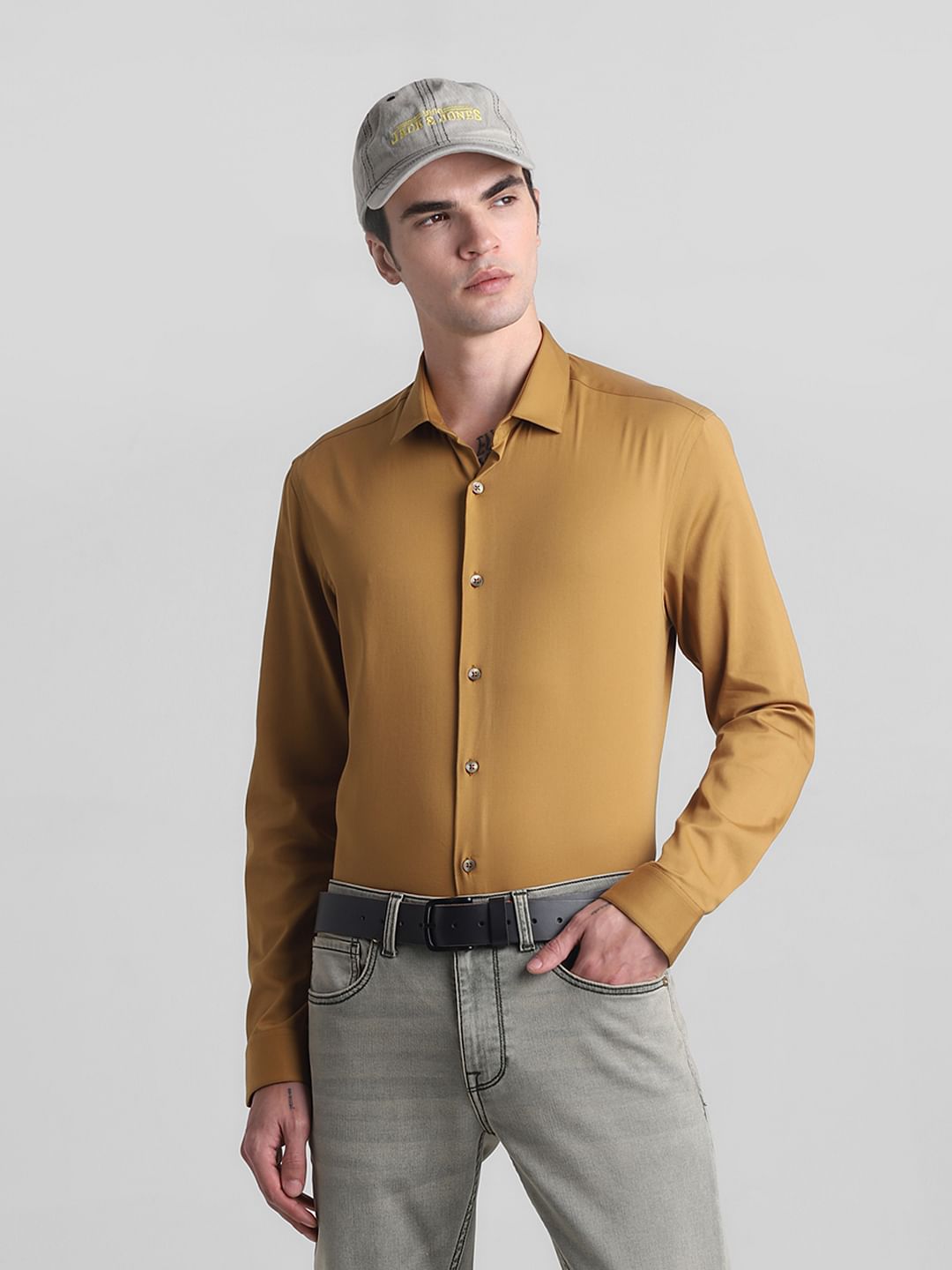 Brown Full Sleeves Shirt - S