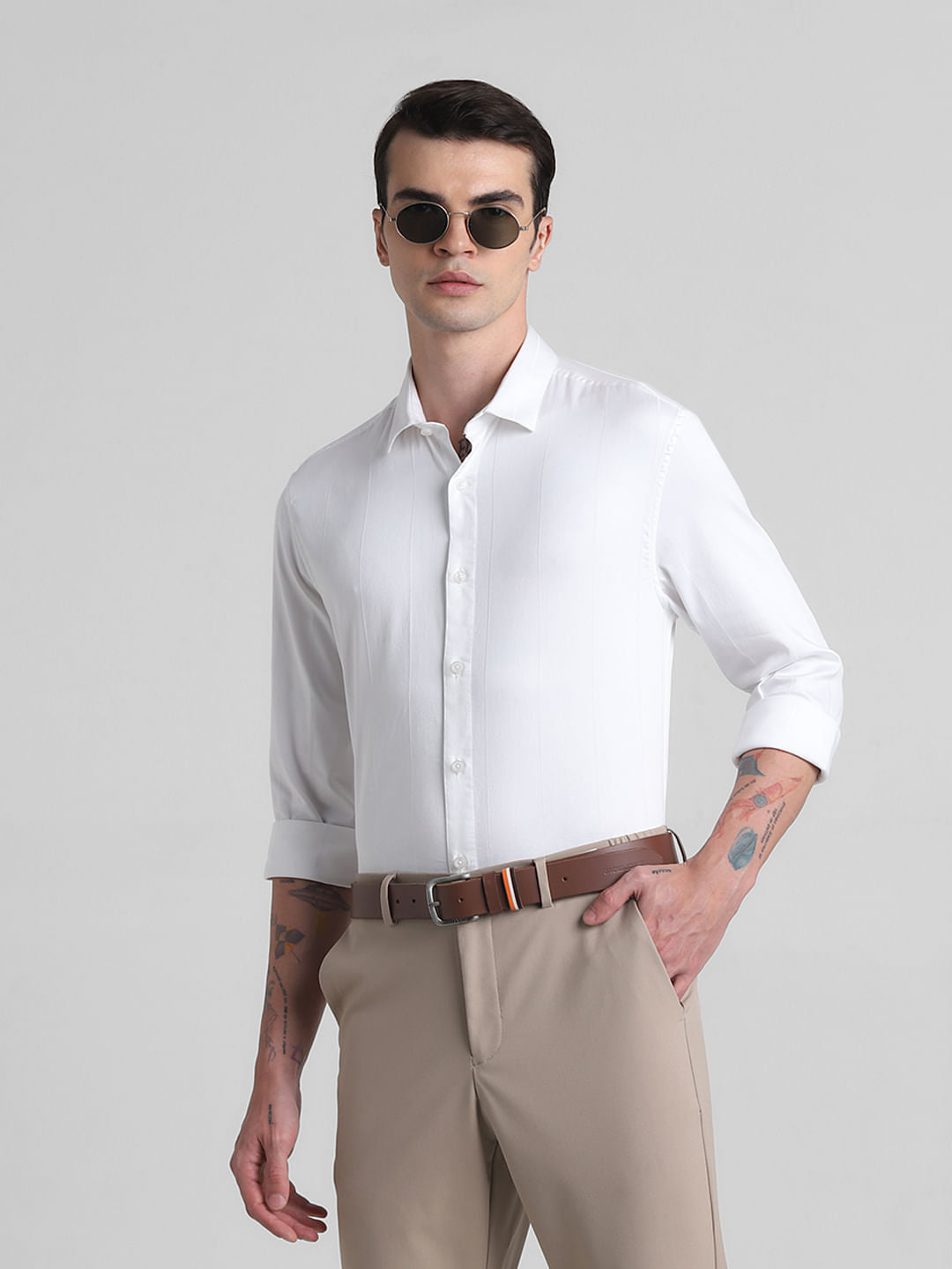 White Full Sleeves Shirt - S